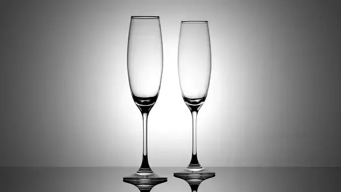 Wine Glass 2 - 3D model - Champagne Glass