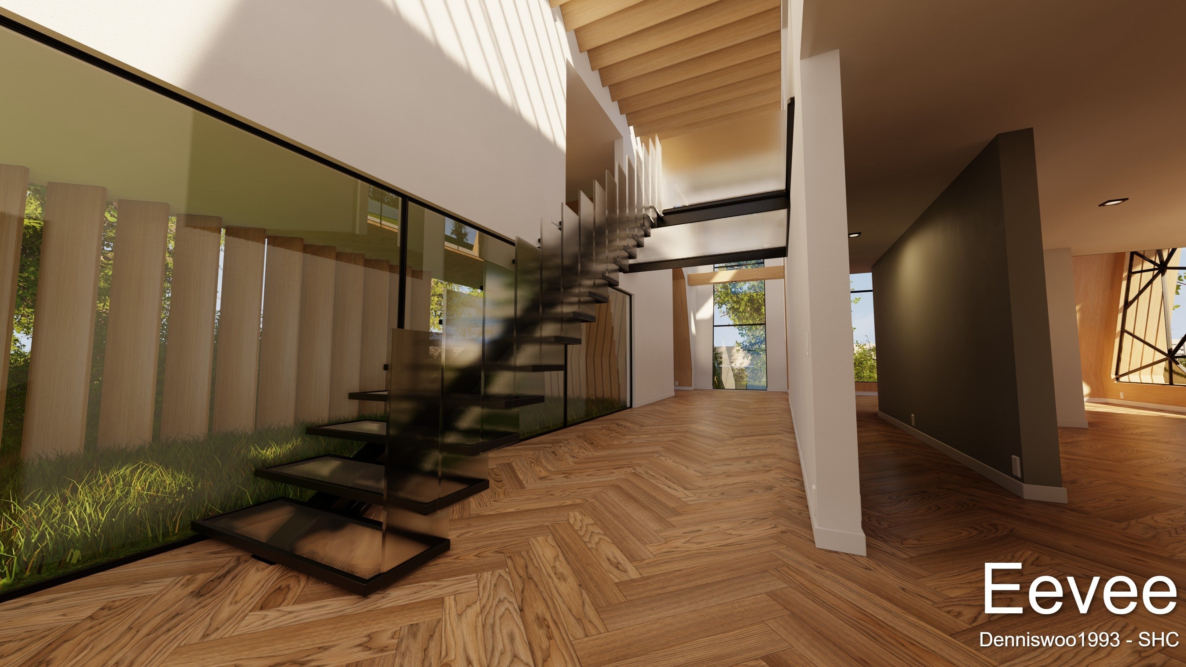 Modern villa 2021 Blender Eevee and Cycles 3 without furniture Low-poly 3D model_24