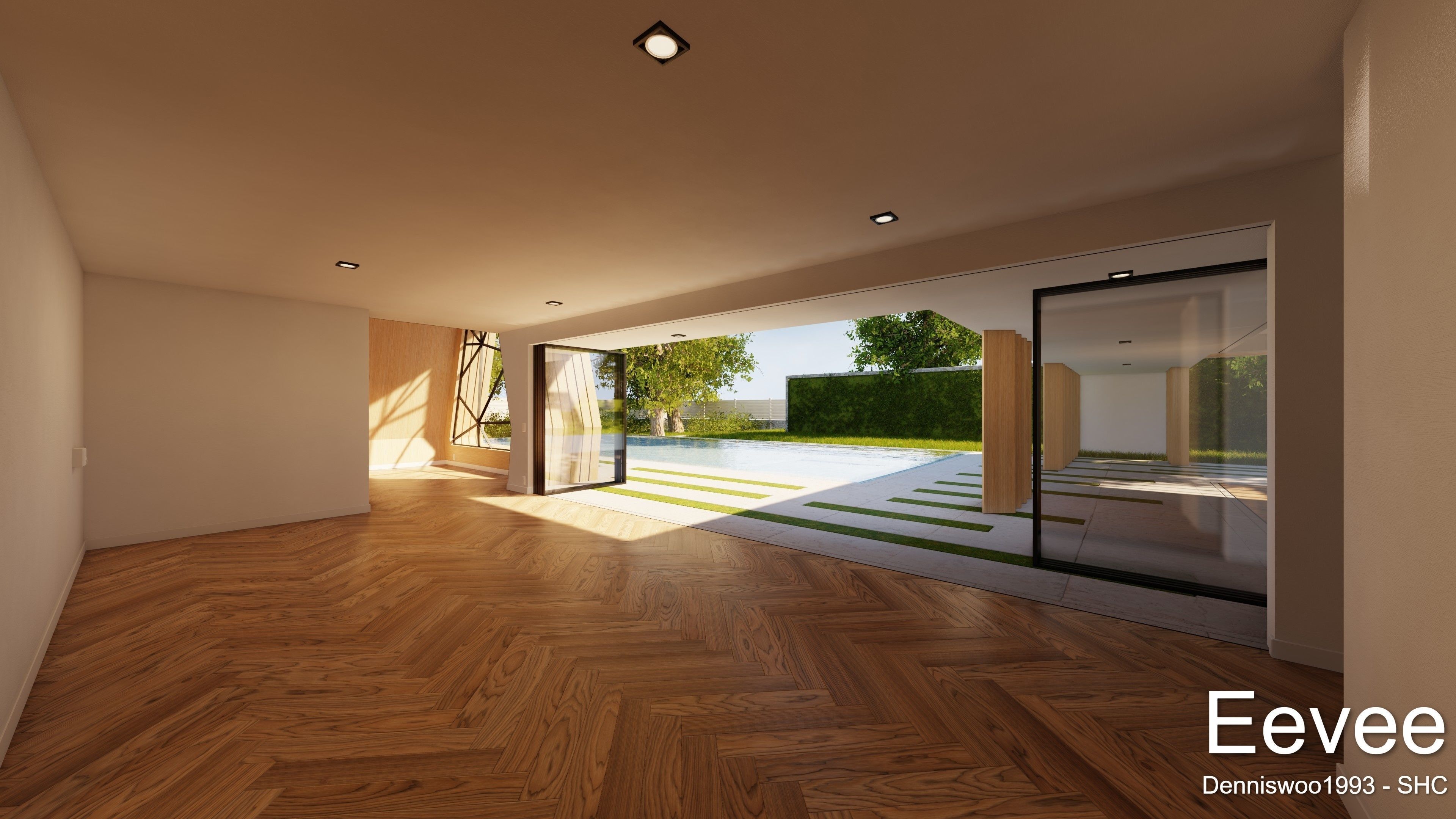 Modern villa 2021 Blender Eevee and Cycles 3 without furniture Low-poly 3D model_21