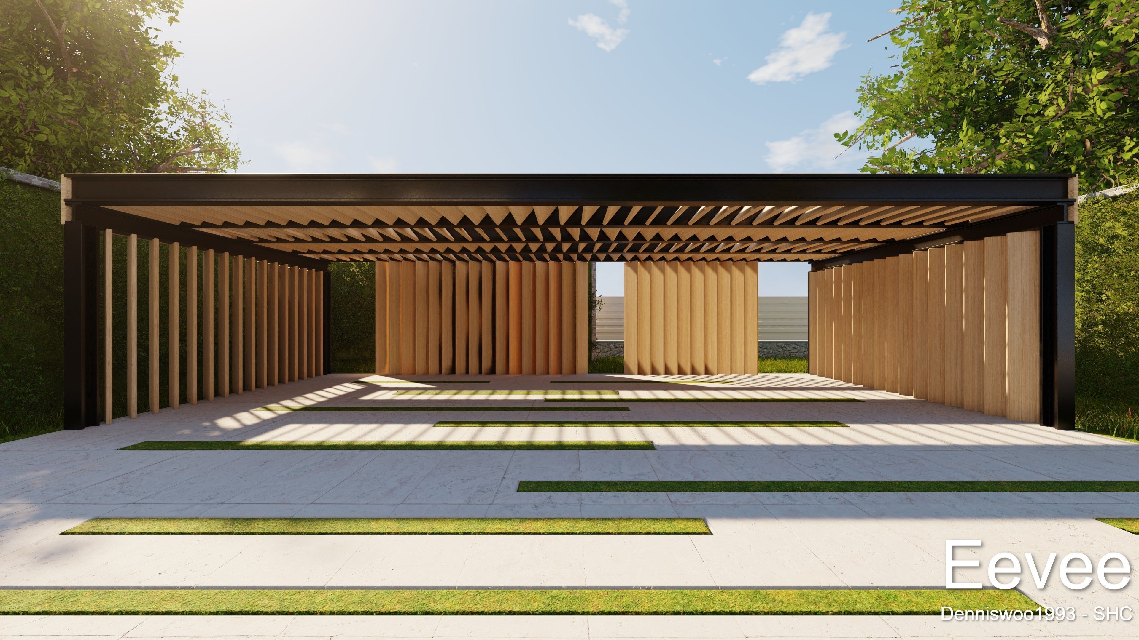 Modern villa 2021 Blender Eevee and Cycles 3 without furniture Low-poly 3D model_31