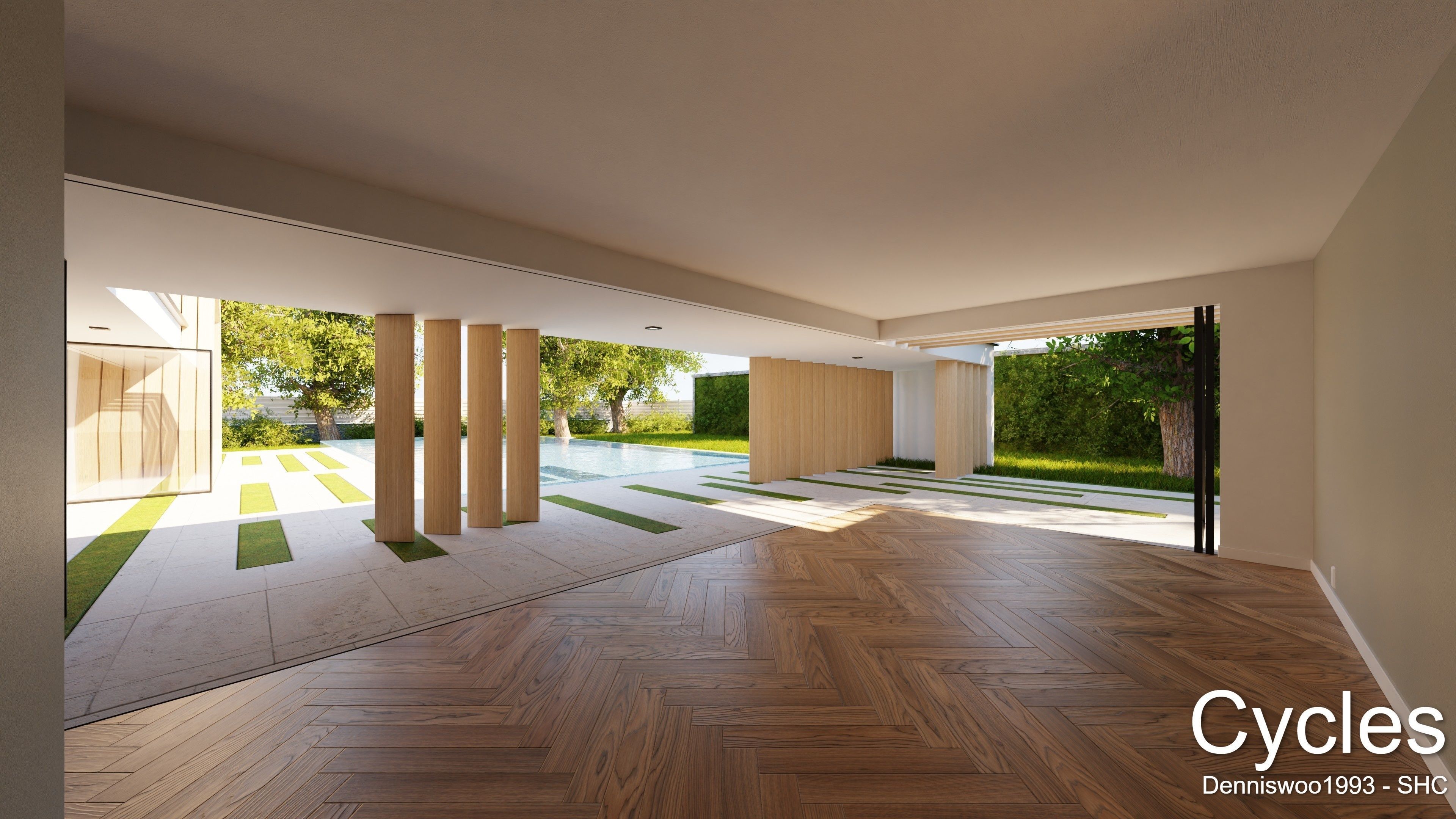 Modern villa 2021 Blender Eevee and Cycles 3 without furniture Low-poly 3D model_12