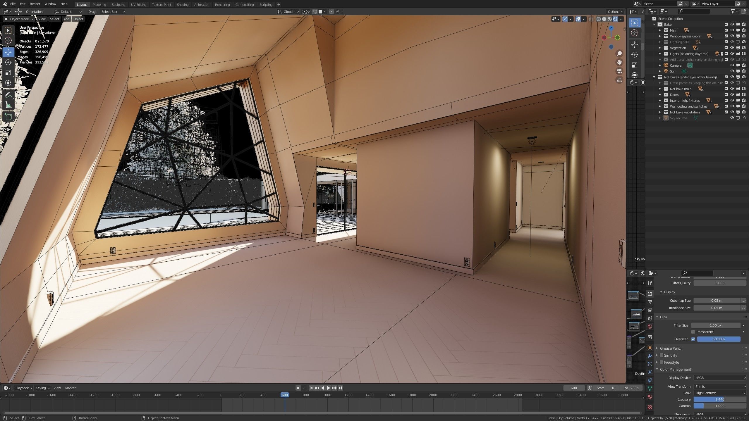 Modern villa 2021 Blender Eevee and Cycles 3 without furniture Low-poly 3D model_39