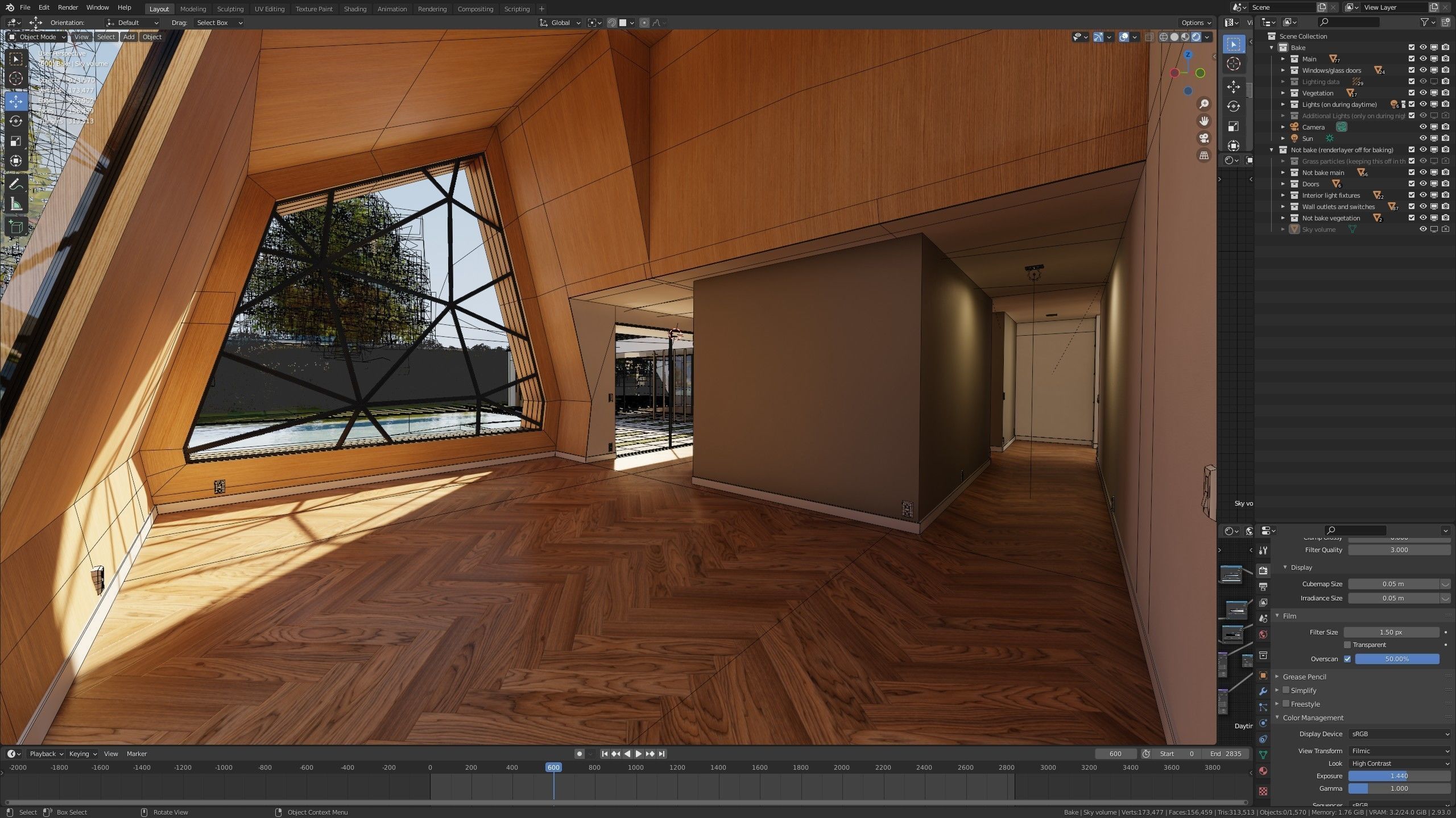 Modern villa 2021 Blender Eevee and Cycles 3 without furniture Low-poly 3D model_38