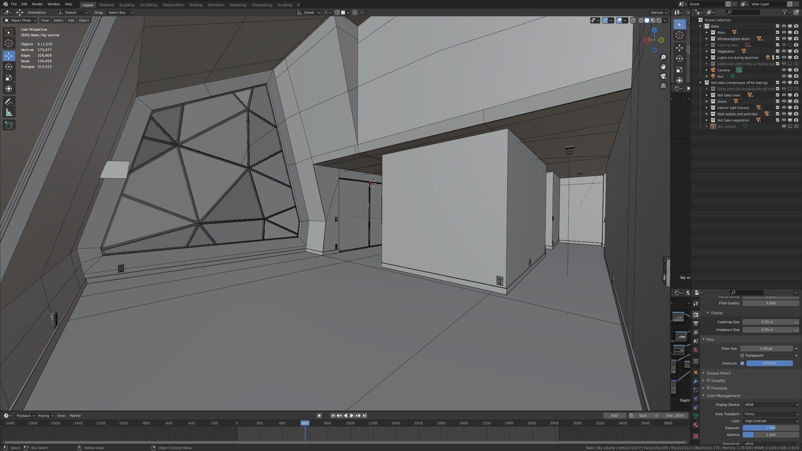 Modern villa 2021 Blender Eevee and Cycles 3 without furniture Low-poly 3D model_40
