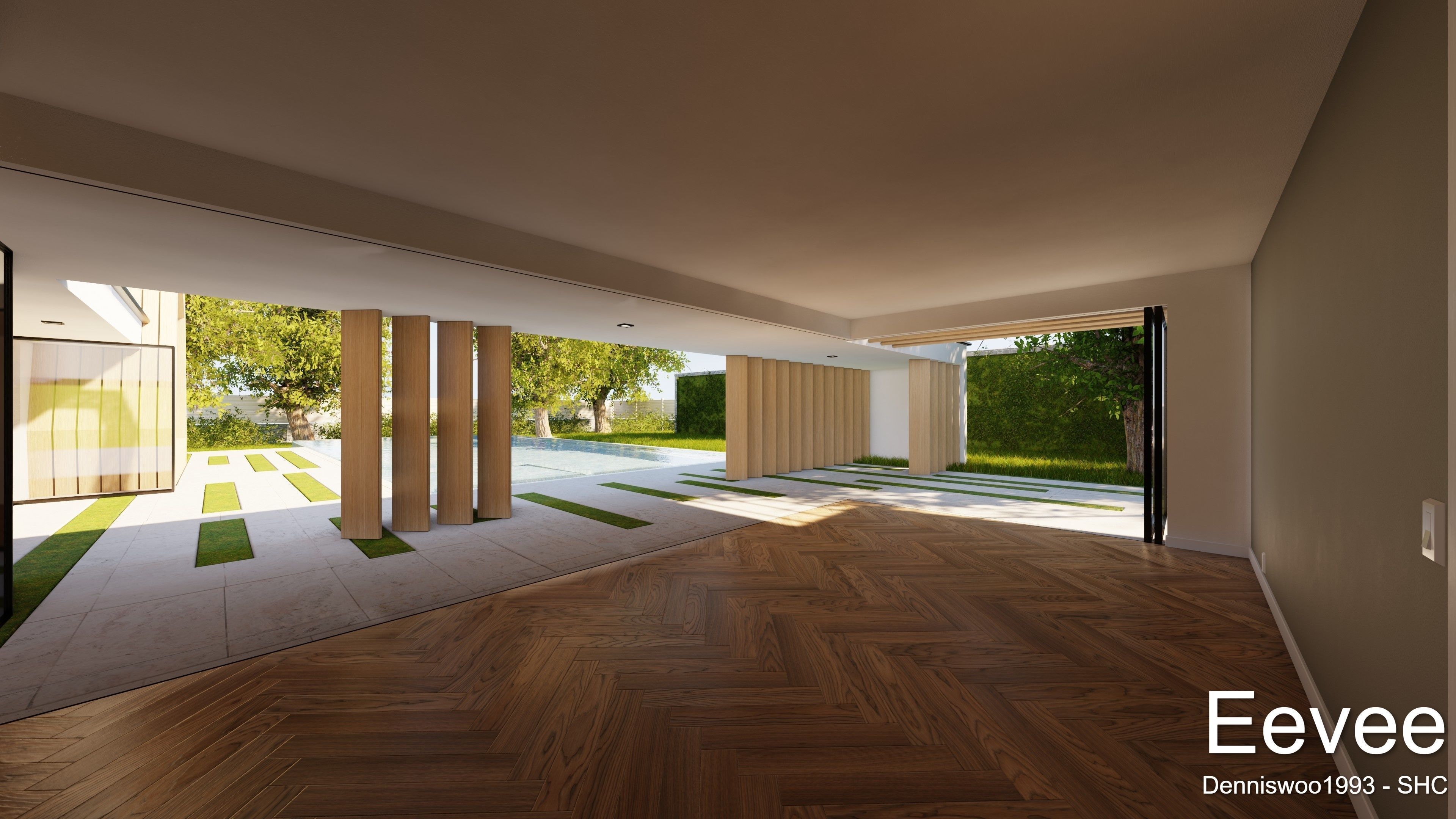 Modern villa 2021 Blender Eevee and Cycles 3 without furniture Low-poly 3D model_22