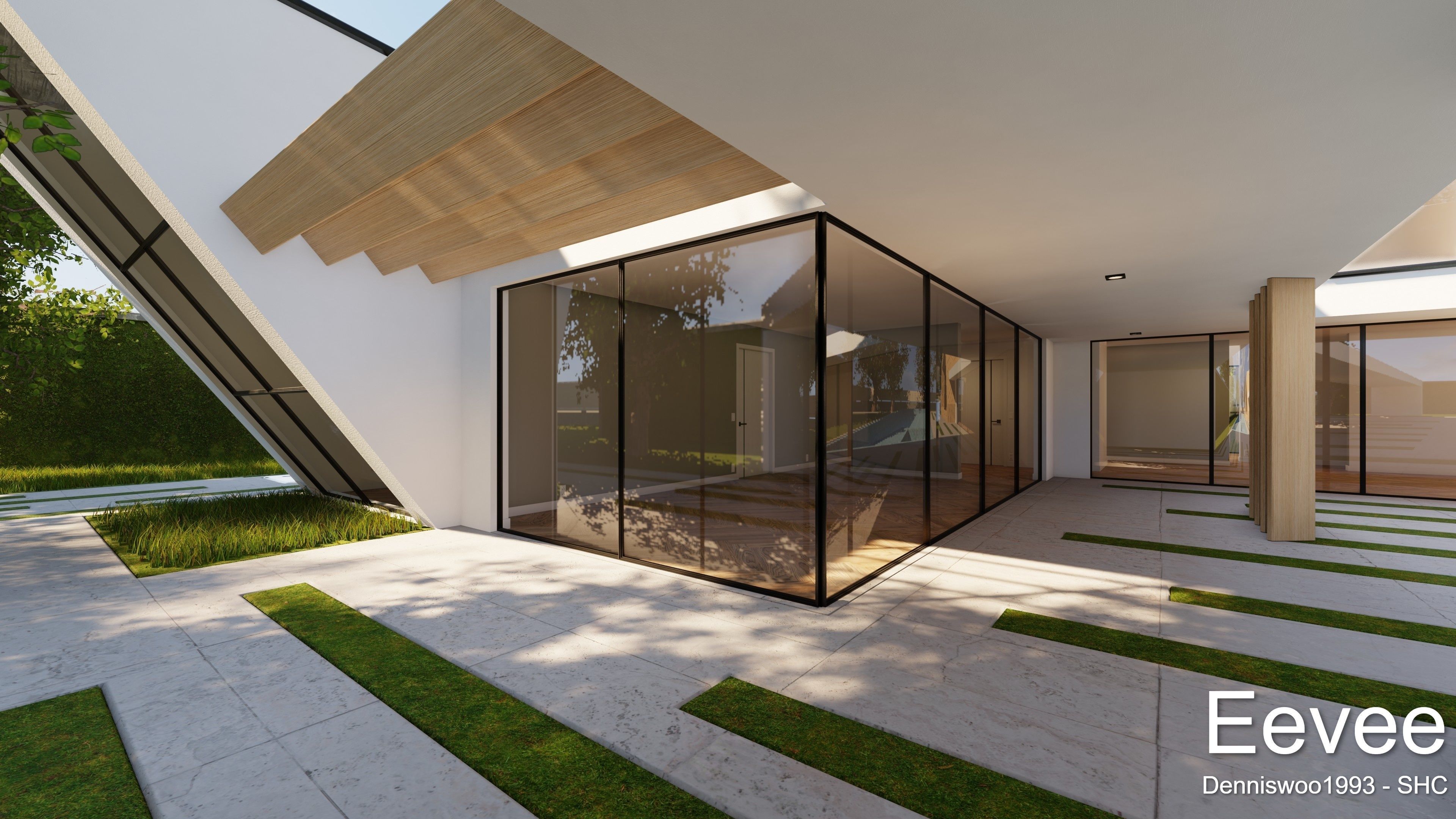 Modern villa 2021 Blender Eevee and Cycles 3 without furniture Low-poly 3D model_33