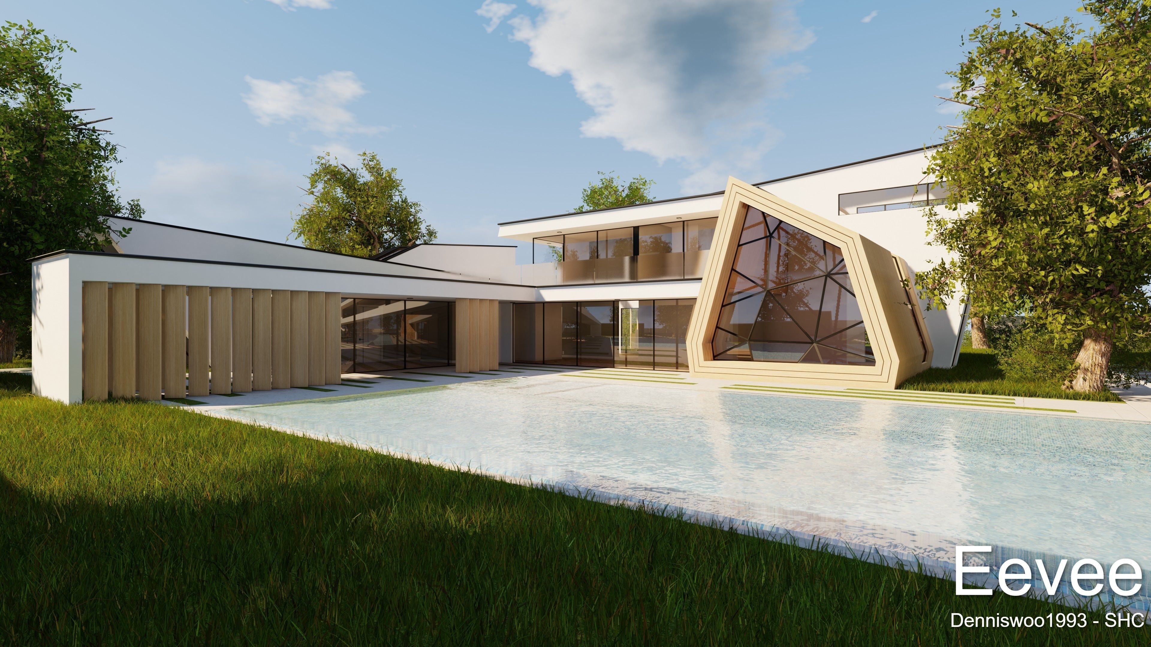 Modern villa 2021 Blender Eevee and Cycles 3 without furniture Low-poly 3D model_20