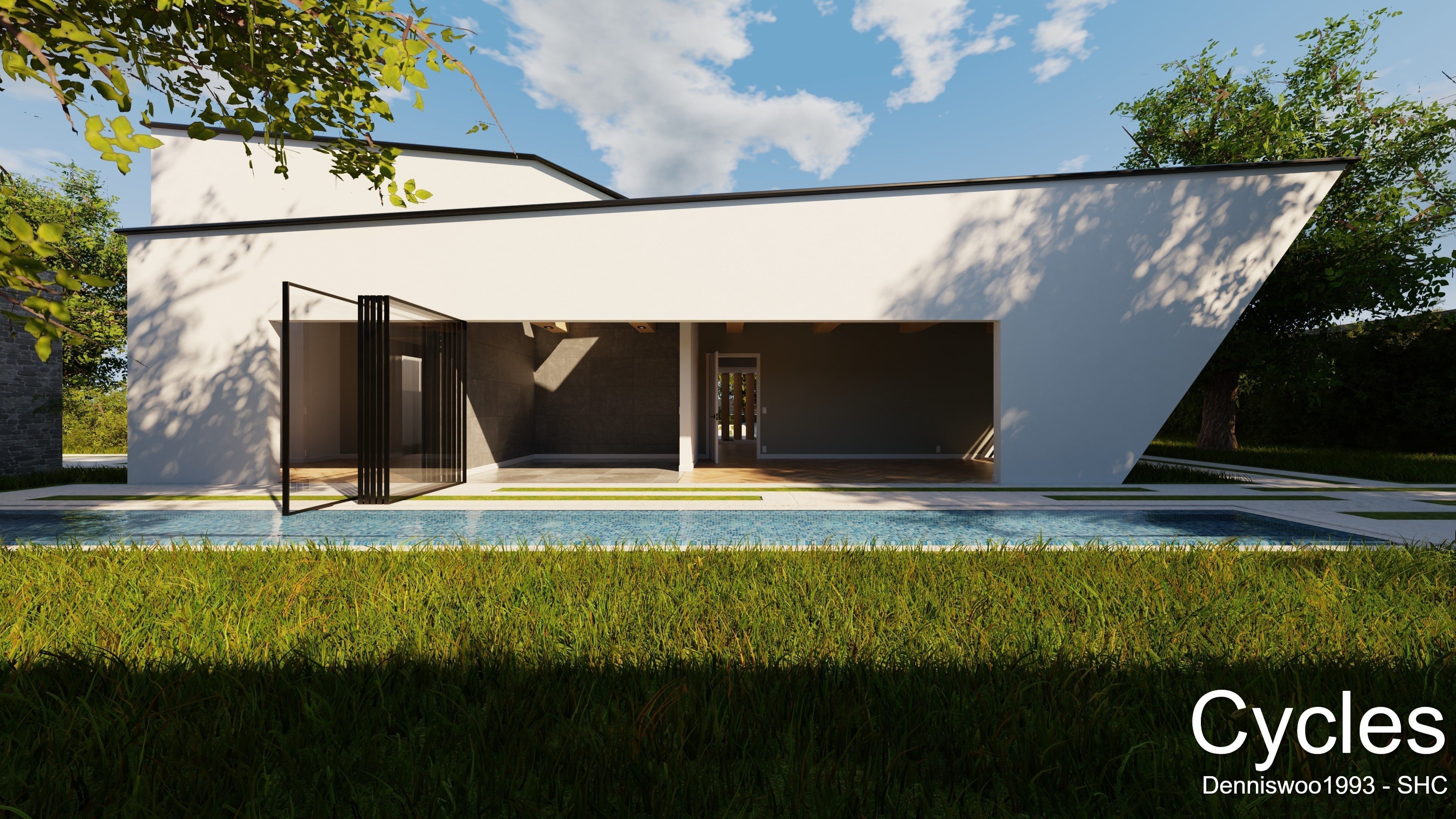 Modern villa 2021 Blender Eevee and Cycles 3 without furniture Low-poly 3D model_10