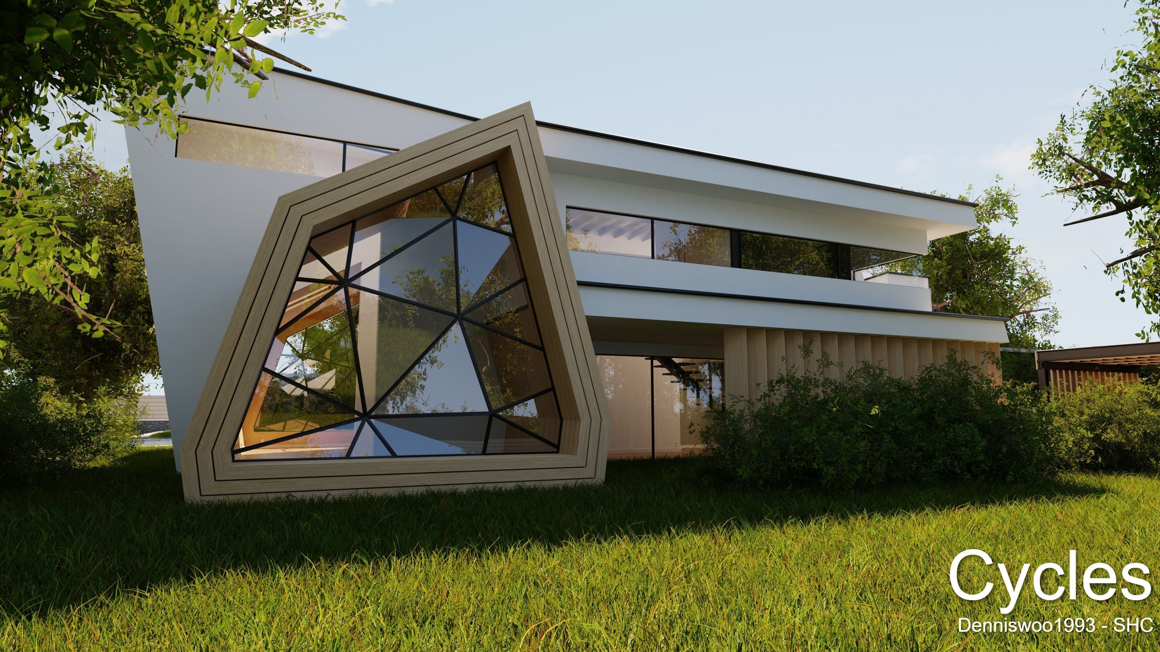 Modern villa 2021 Blender Eevee and Cycles 3 without furniture Low-poly 3D model_17