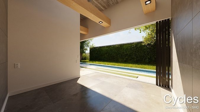 Modern villa 2021 Blender Eevee and Cycles 3 without furniture Low-poly 3D model 3
