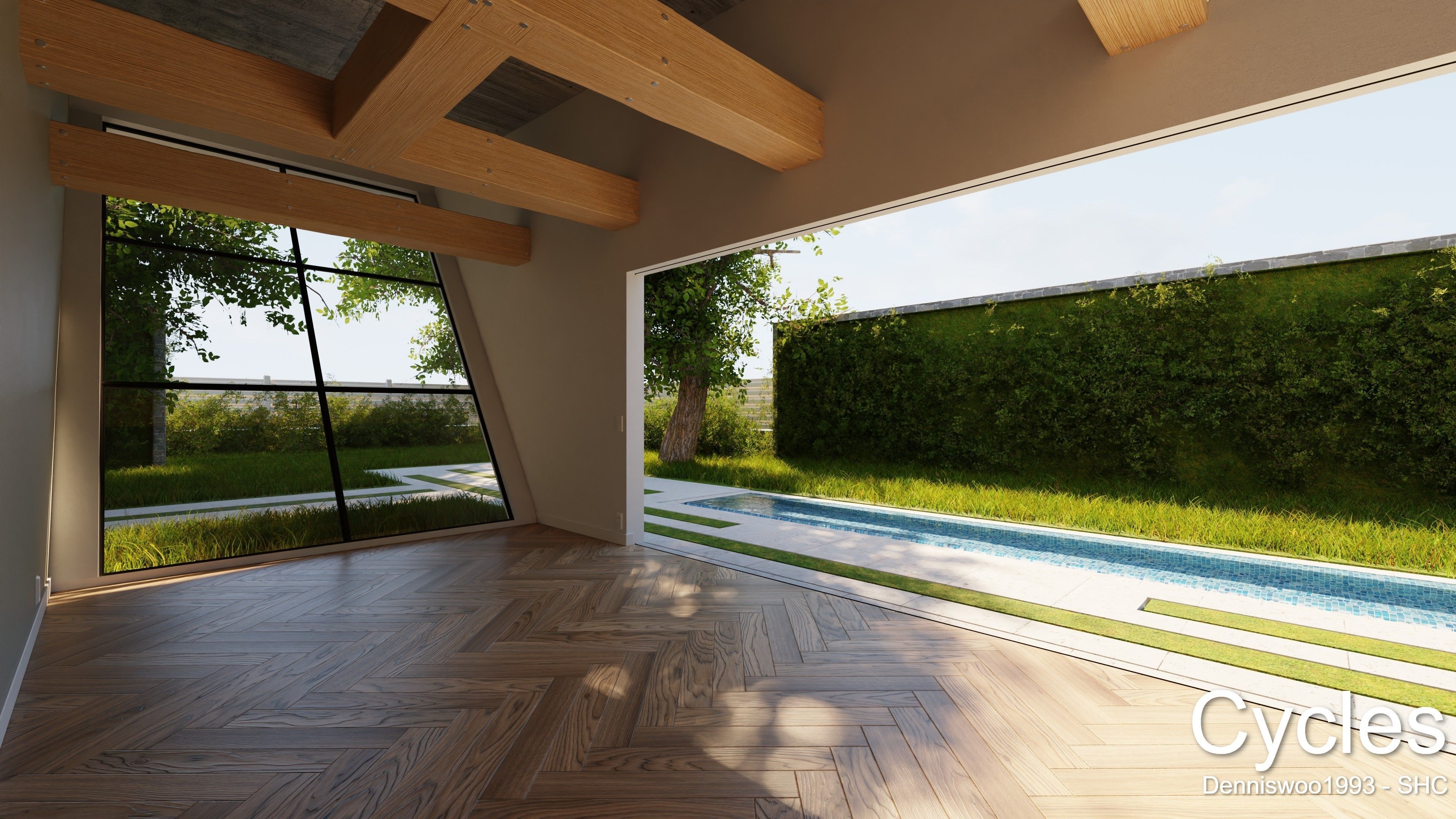 Modern villa 2021 Blender Eevee and Cycles 3 without furniture Low-poly 3D model_9