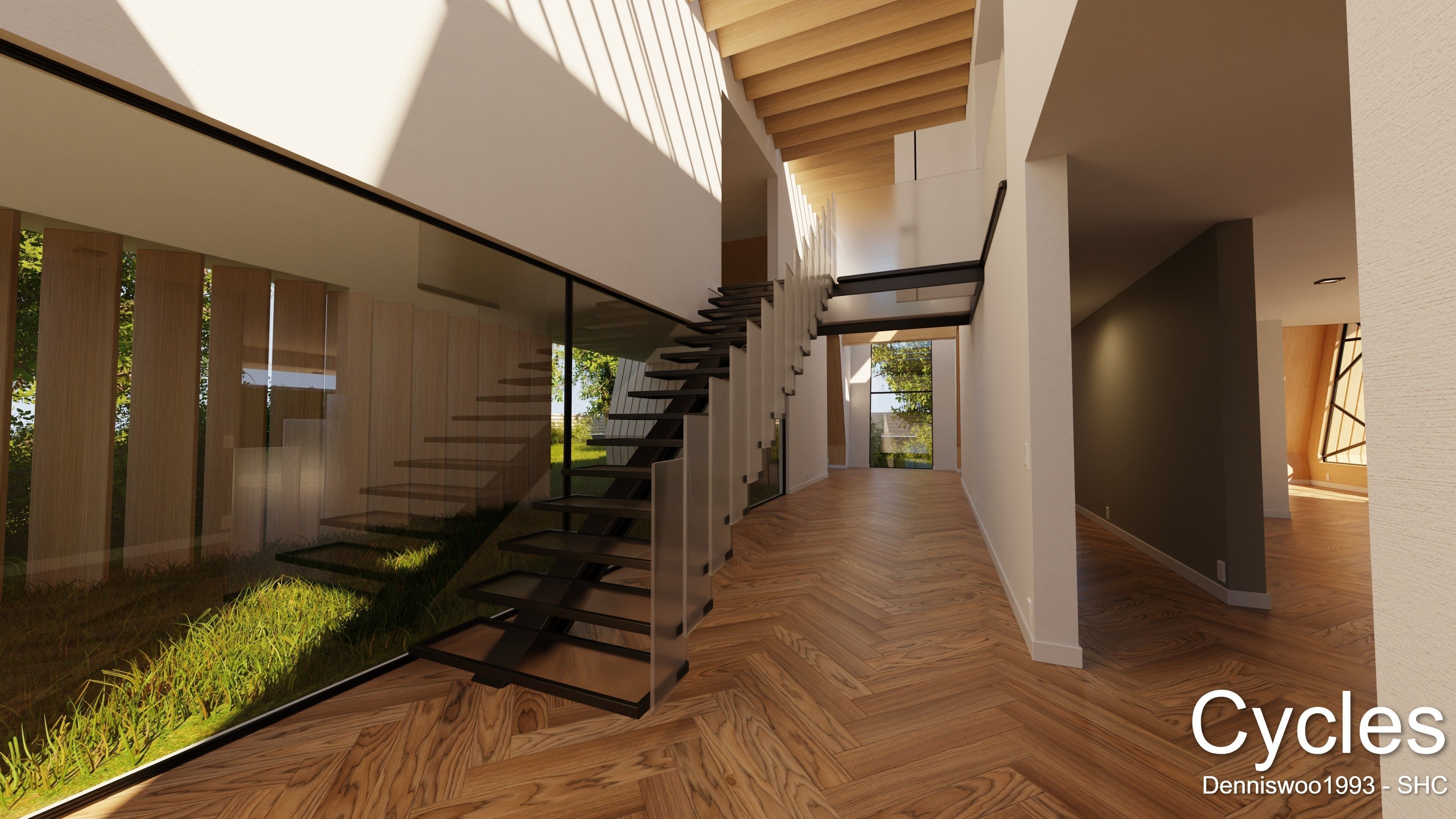 Modern villa 2021 Blender Eevee and Cycles 3 without furniture Low-poly 3D model_11