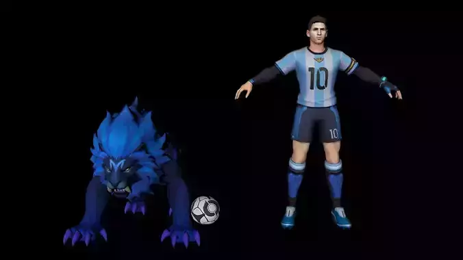 Messi argentina soccer player and lion