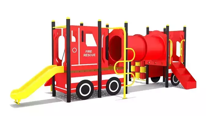 Fire Engine Playground Low-poly 3D model