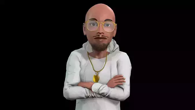 African famous singer character 3D cartoon