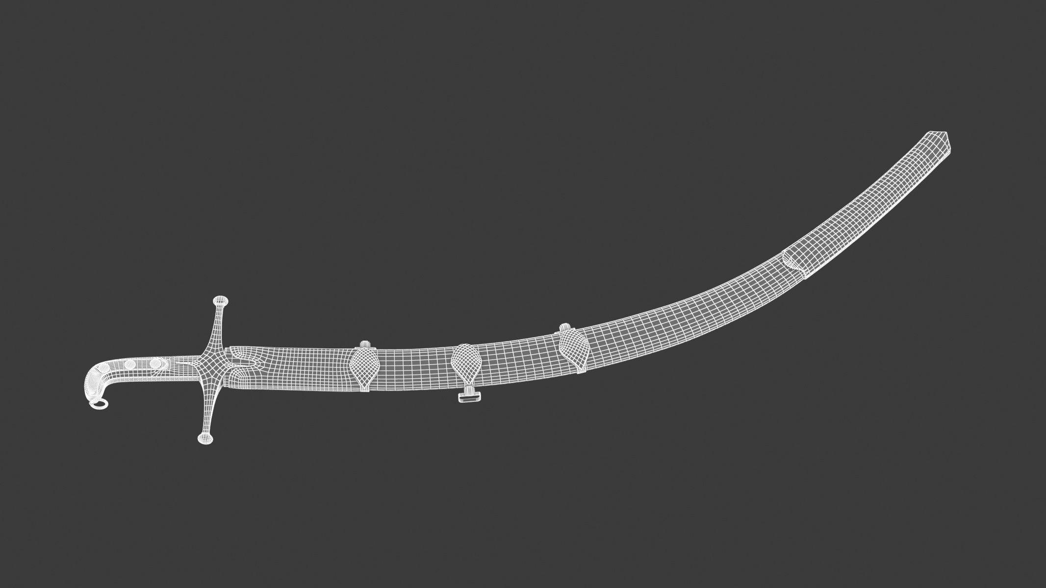 Shamshir two swords Low-poly 3D model_13