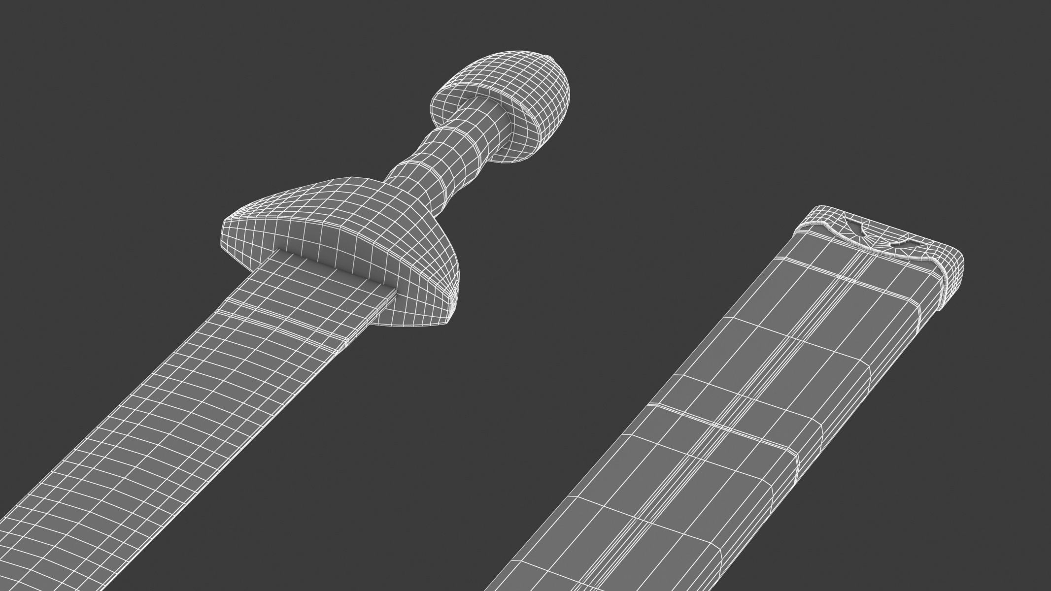 Spatha roman sword Low-poly 3D model_17