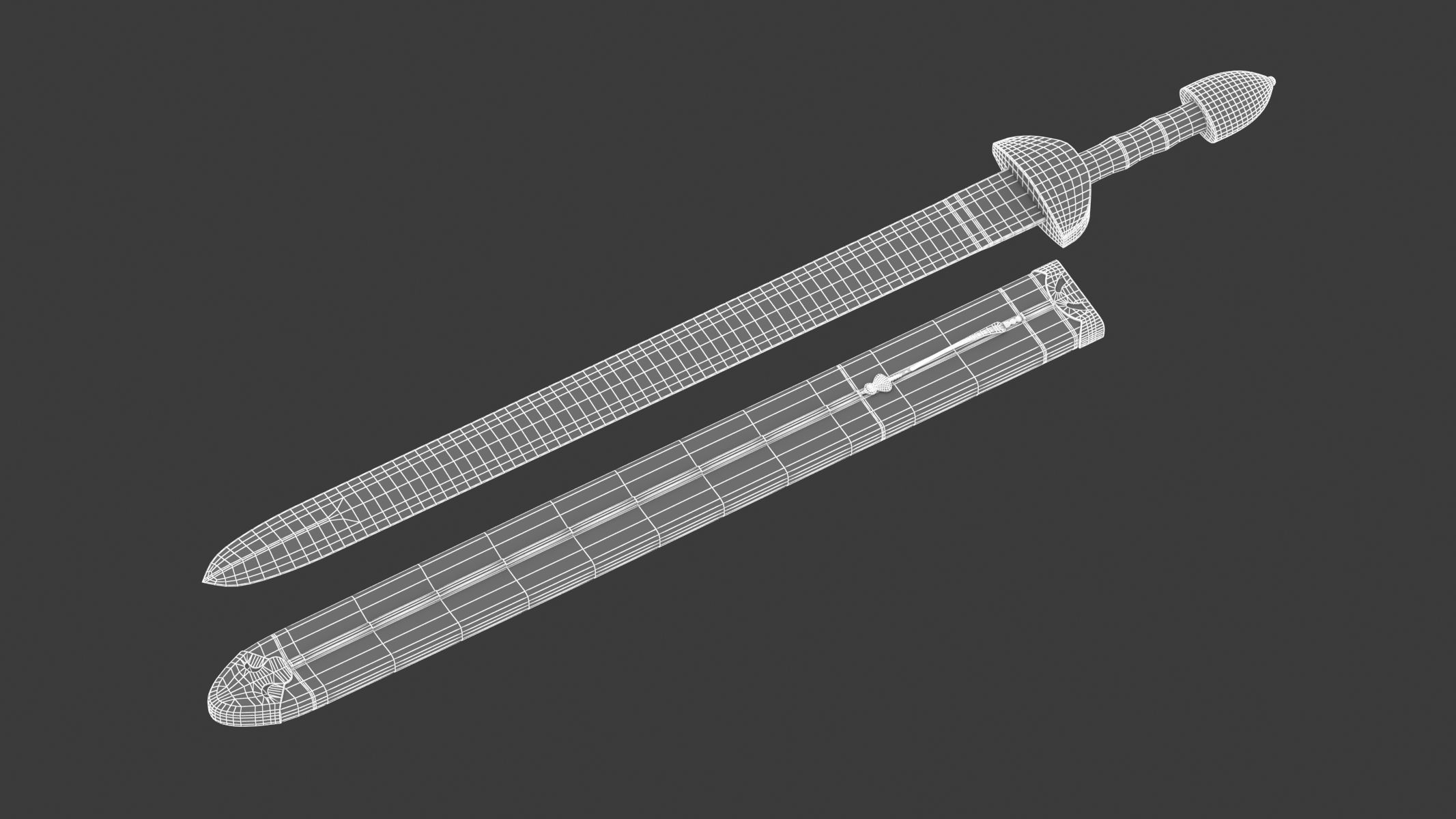 Spatha roman sword Low-poly 3D model_12