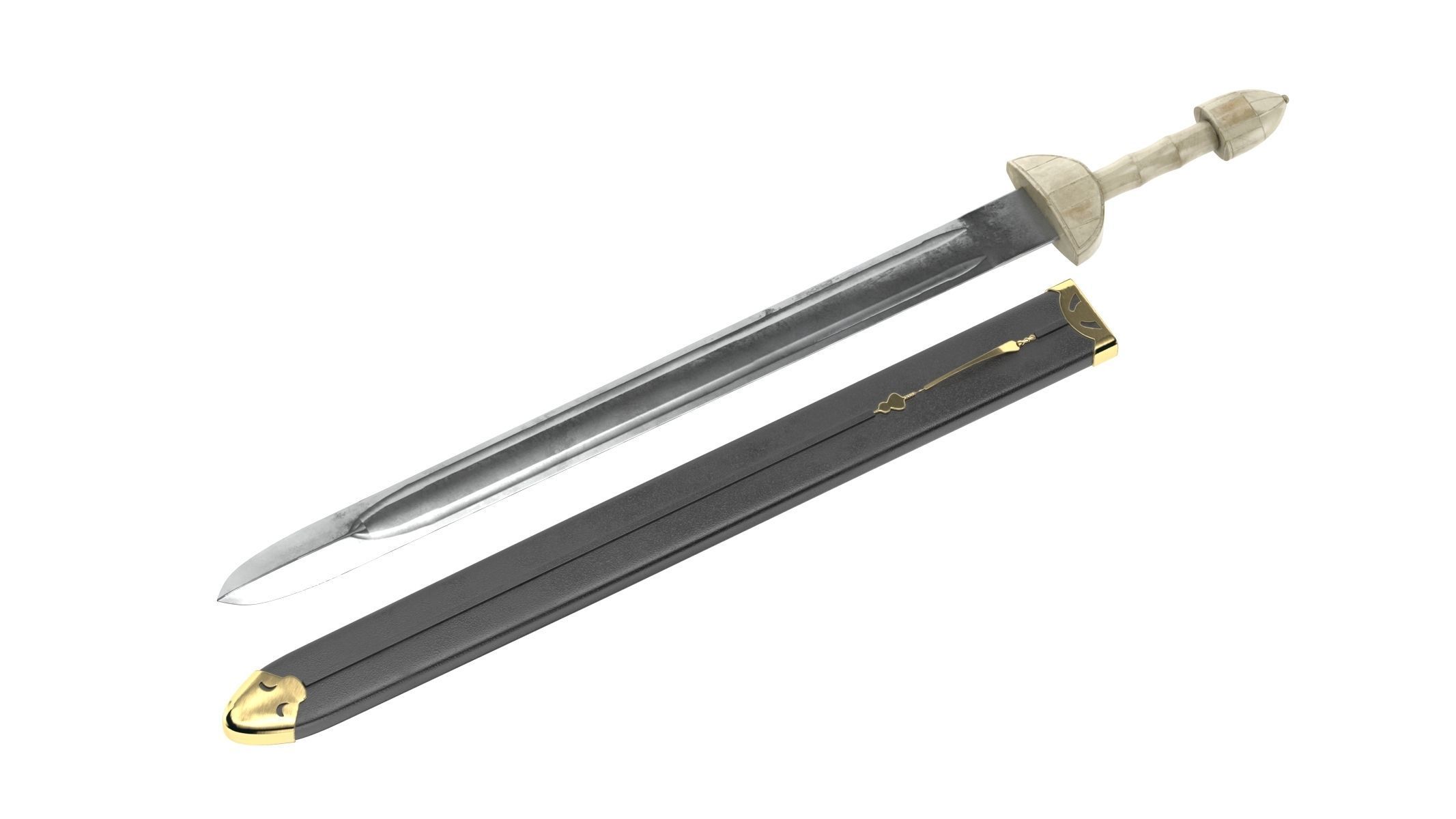 Spatha roman sword Low-poly 3D model_2