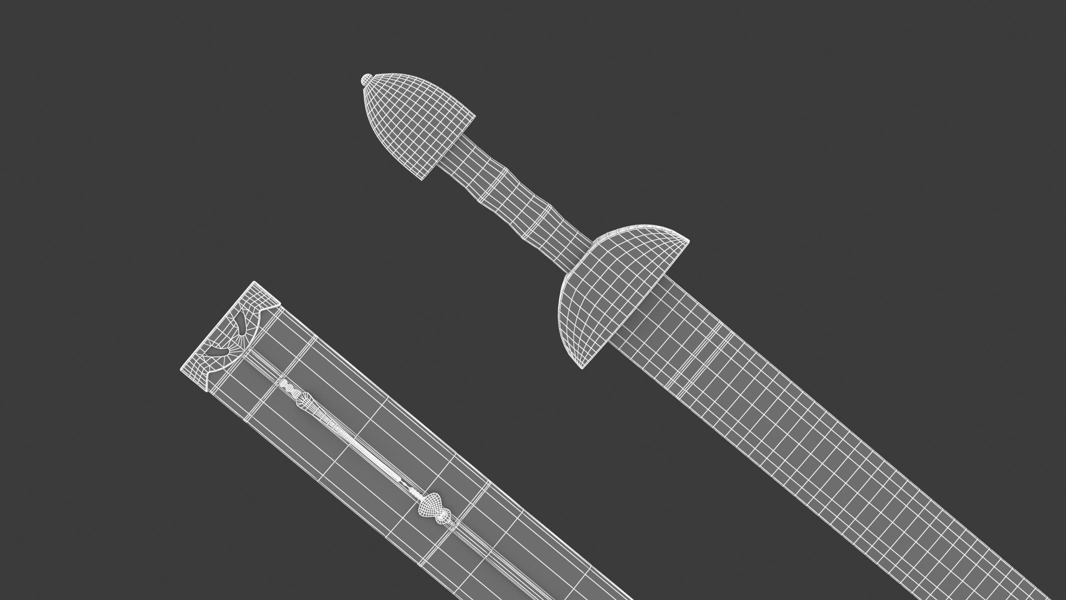 Spatha roman sword Low-poly 3D model_16