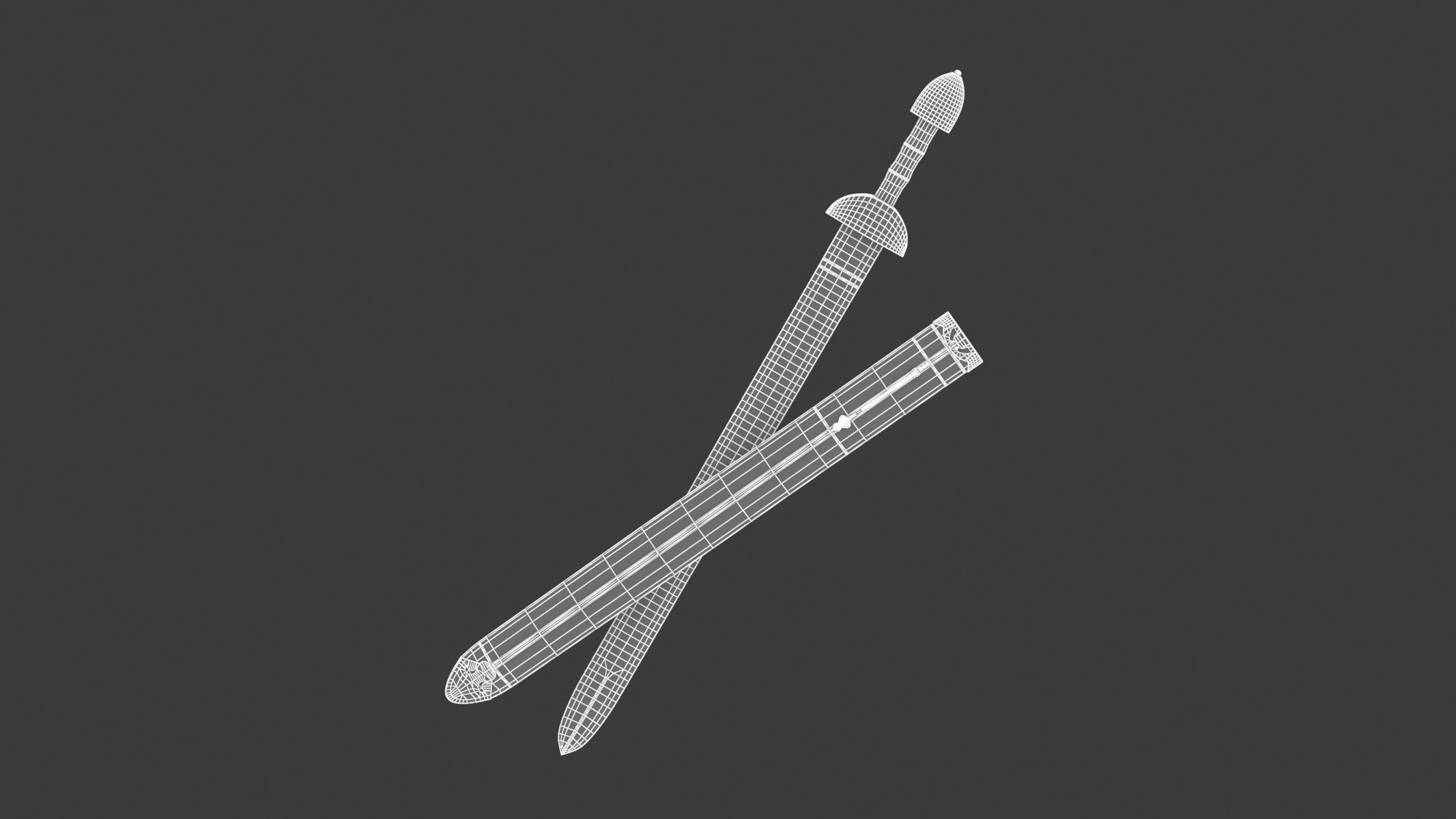 Spatha roman sword Low-poly 3D model_15