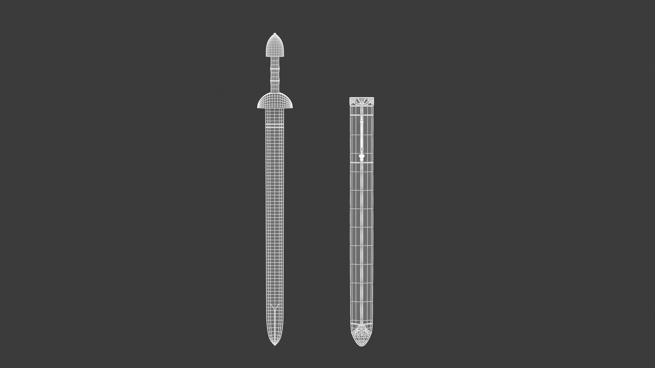 Spatha roman sword Low-poly 3D model_14