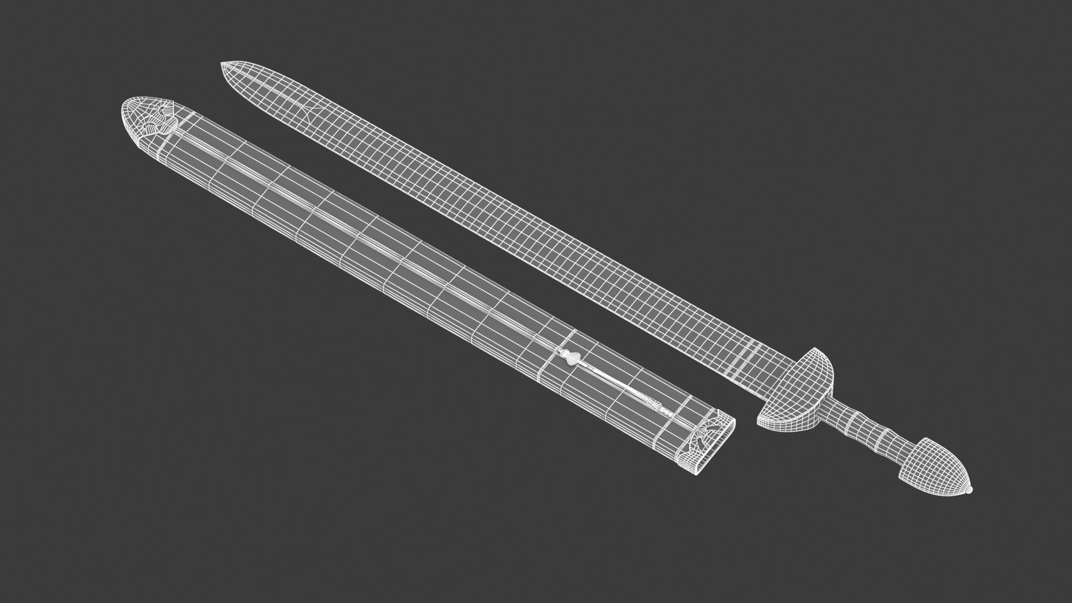 Spatha roman sword Low-poly 3D model_11