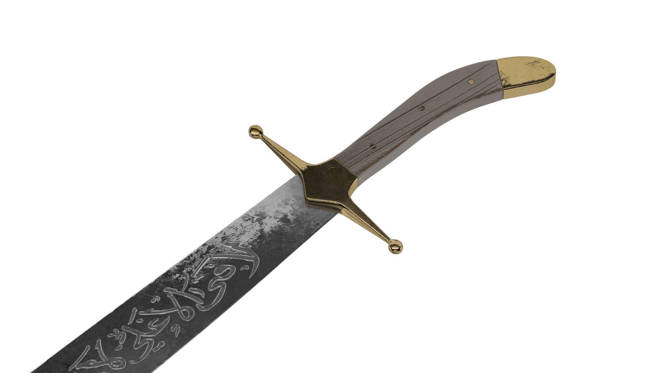 Zulfiqar sword of sultan Low-poly 3D model_2
