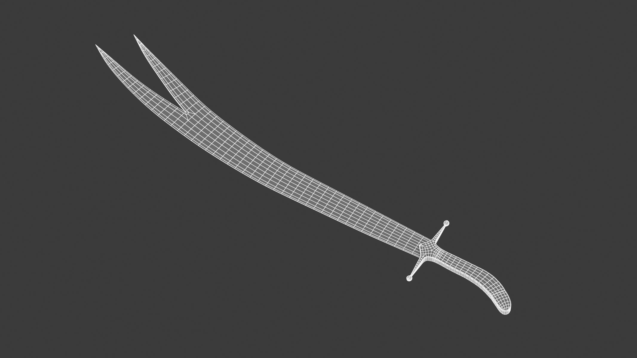 Zulfiqar sword of sultan Low-poly 3D model_6