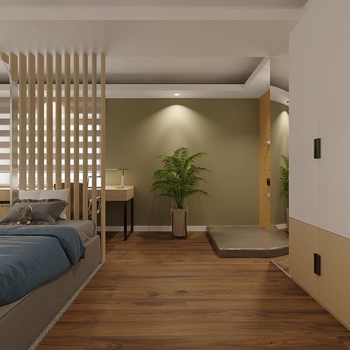 Child bedroom Free low-poly 3D model