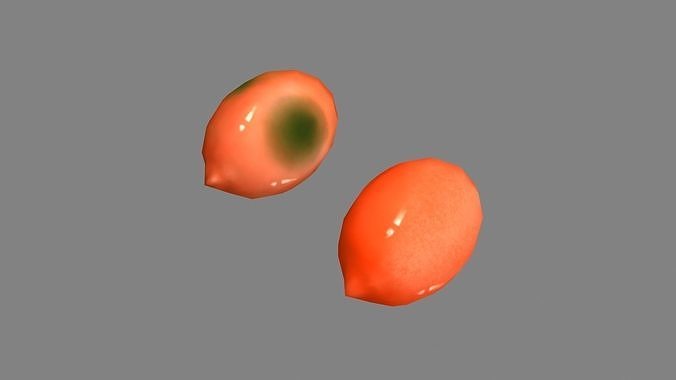 Cartoon moldy peanut and fresh peanut Low-poly 3D model