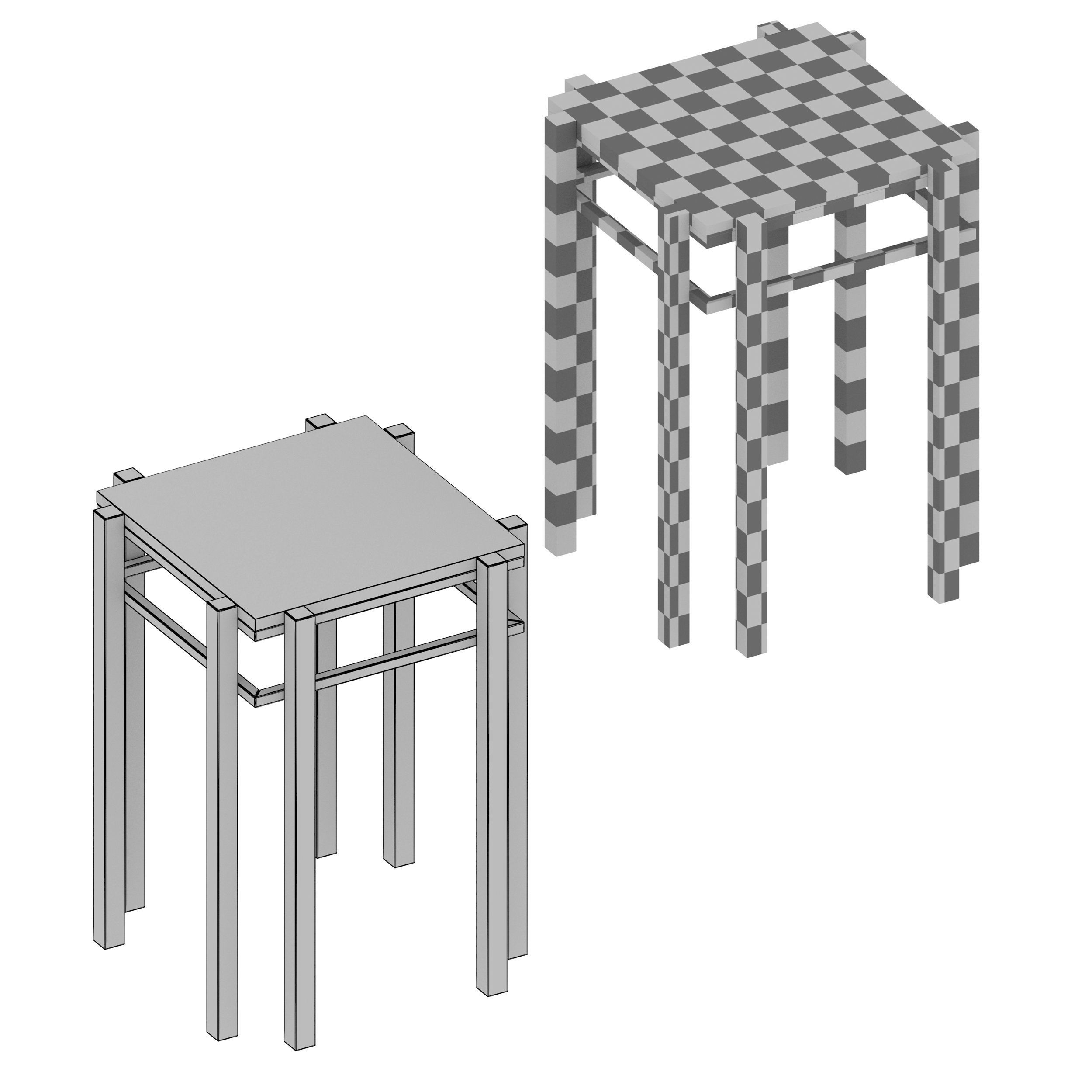 Serra White Marble End Table Crate and Barrel 3D model_10