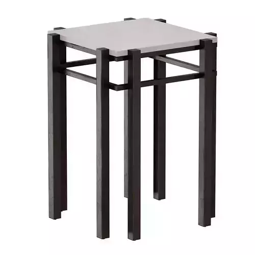 Serra White Marble End Table Crate and Barrel 3D model