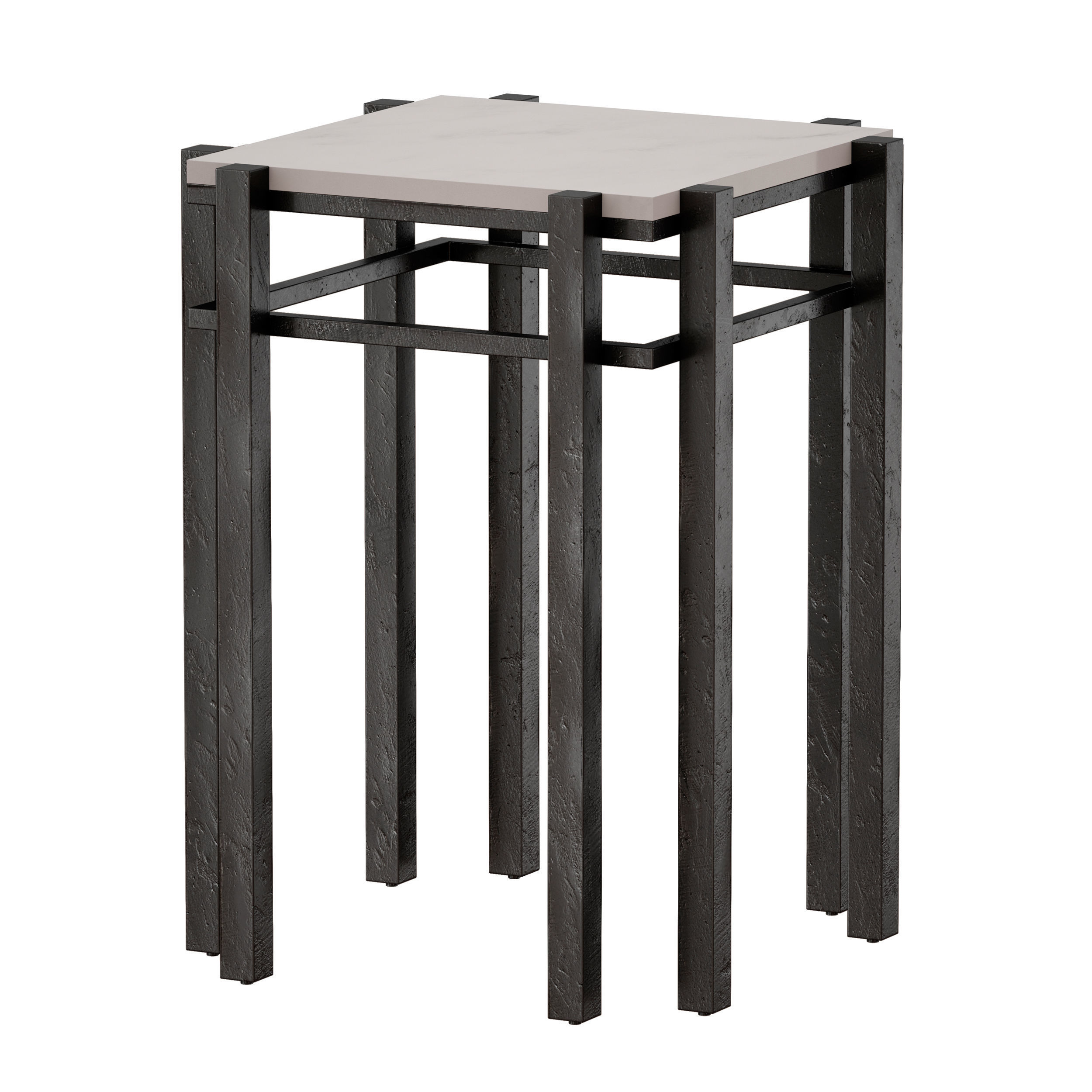 Serra White Marble End Table Crate and Barrel 3D model_7