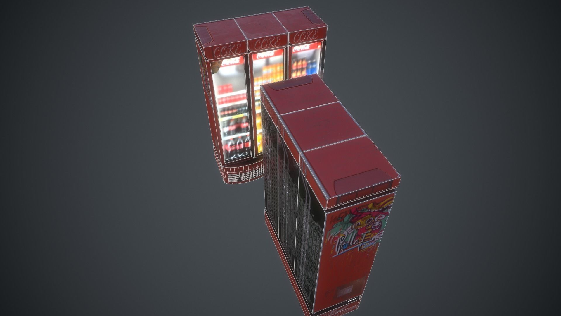 Cola Vending Machine Low-poly 3D model_21