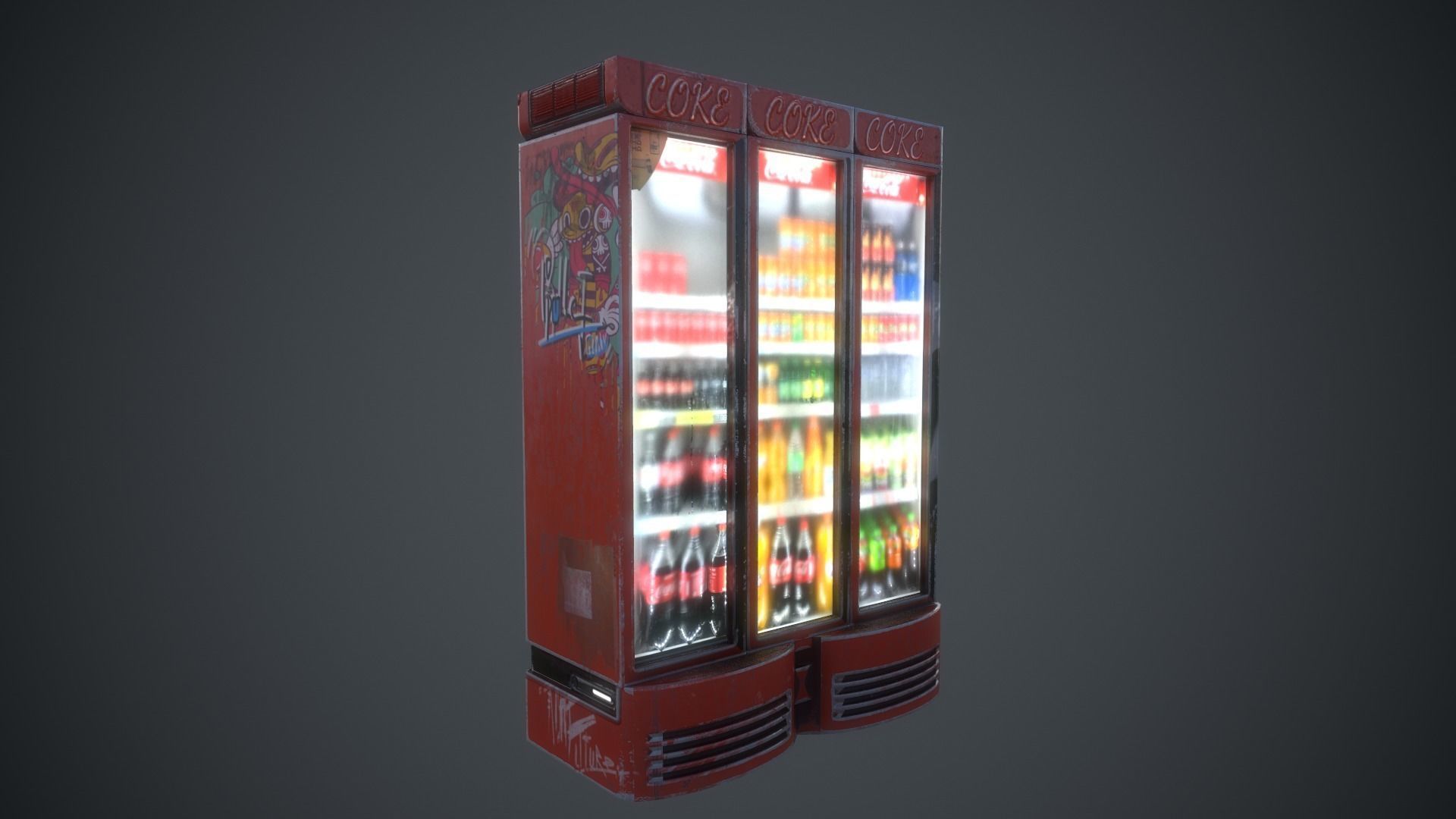 Cola Vending Machine Low-poly 3D model_5