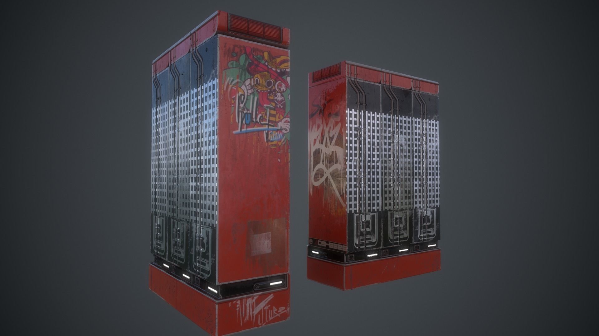 Cola Vending Machine Low-poly 3D model_17