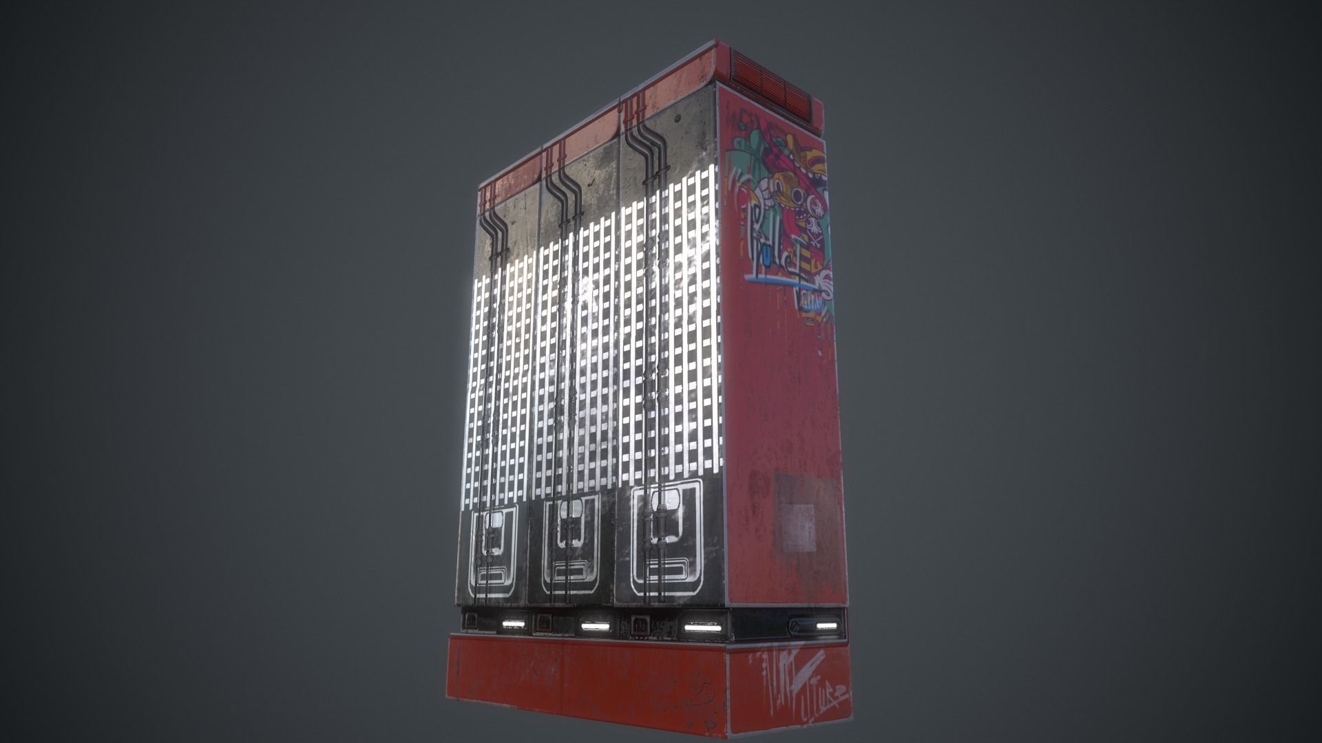 Cola Vending Machine Low-poly 3D model_14