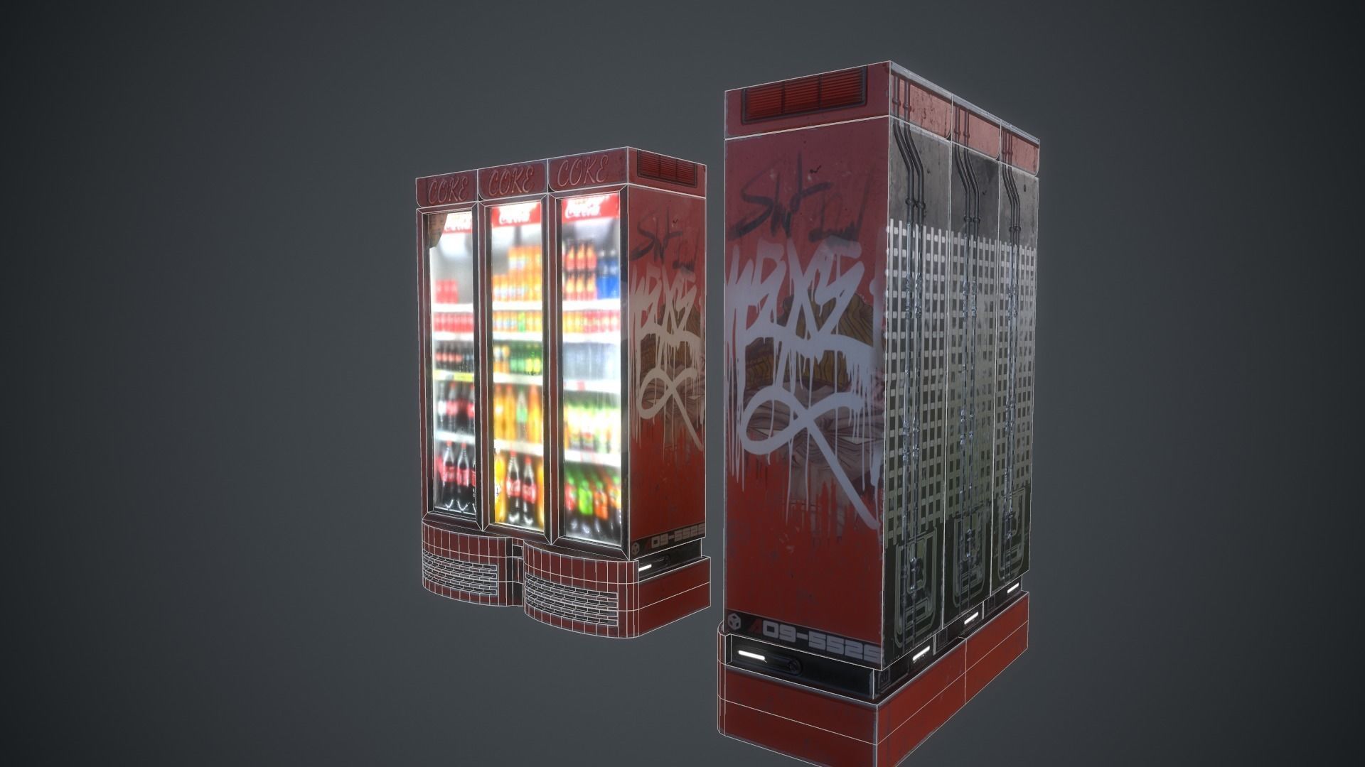 Cola Vending Machine Low-poly 3D model_22