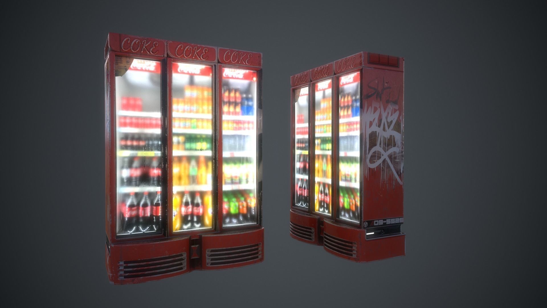 Cola Vending Machine Low-poly 3D model_16