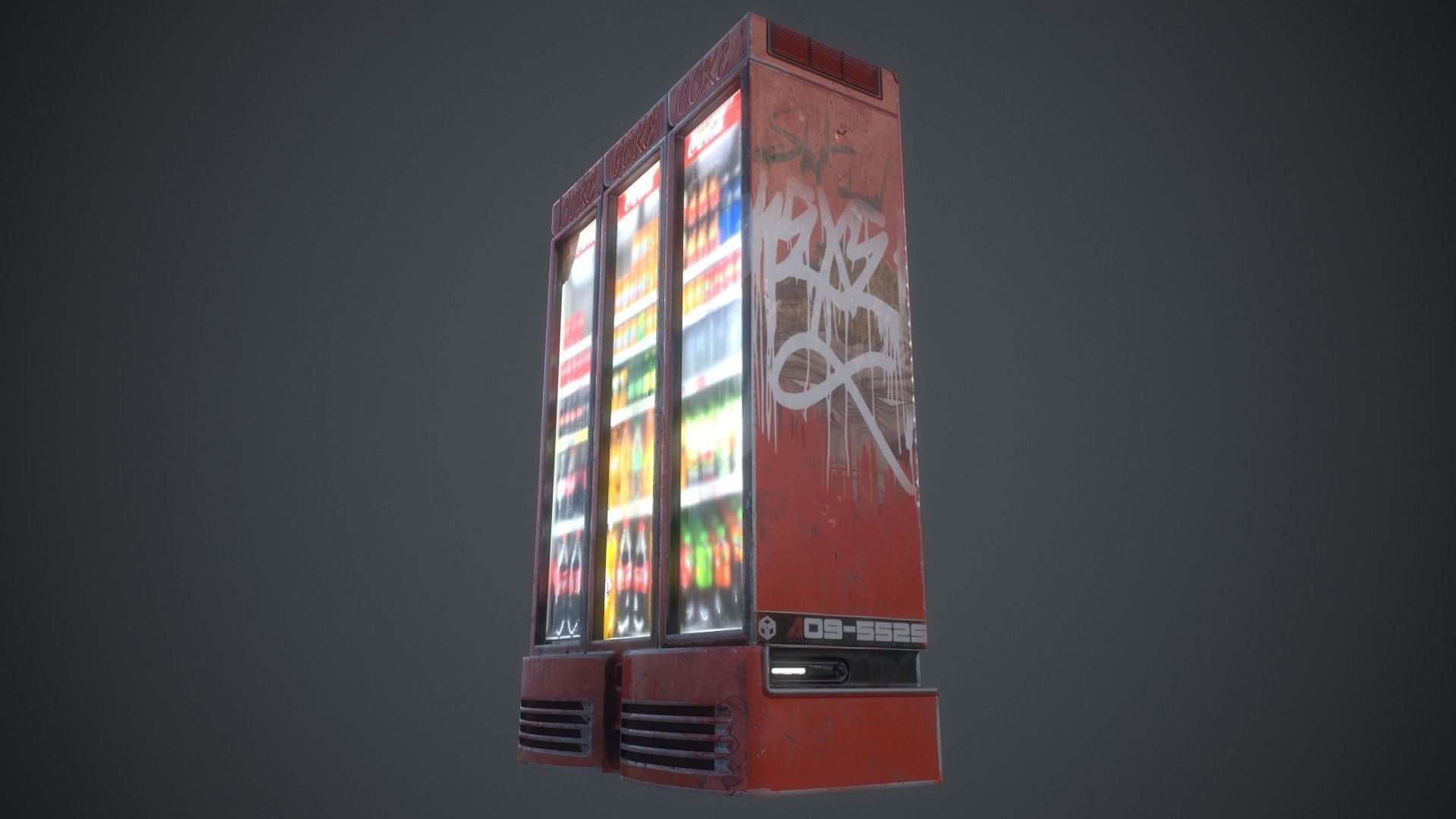 Cola Vending Machine Low-poly 3D model_12