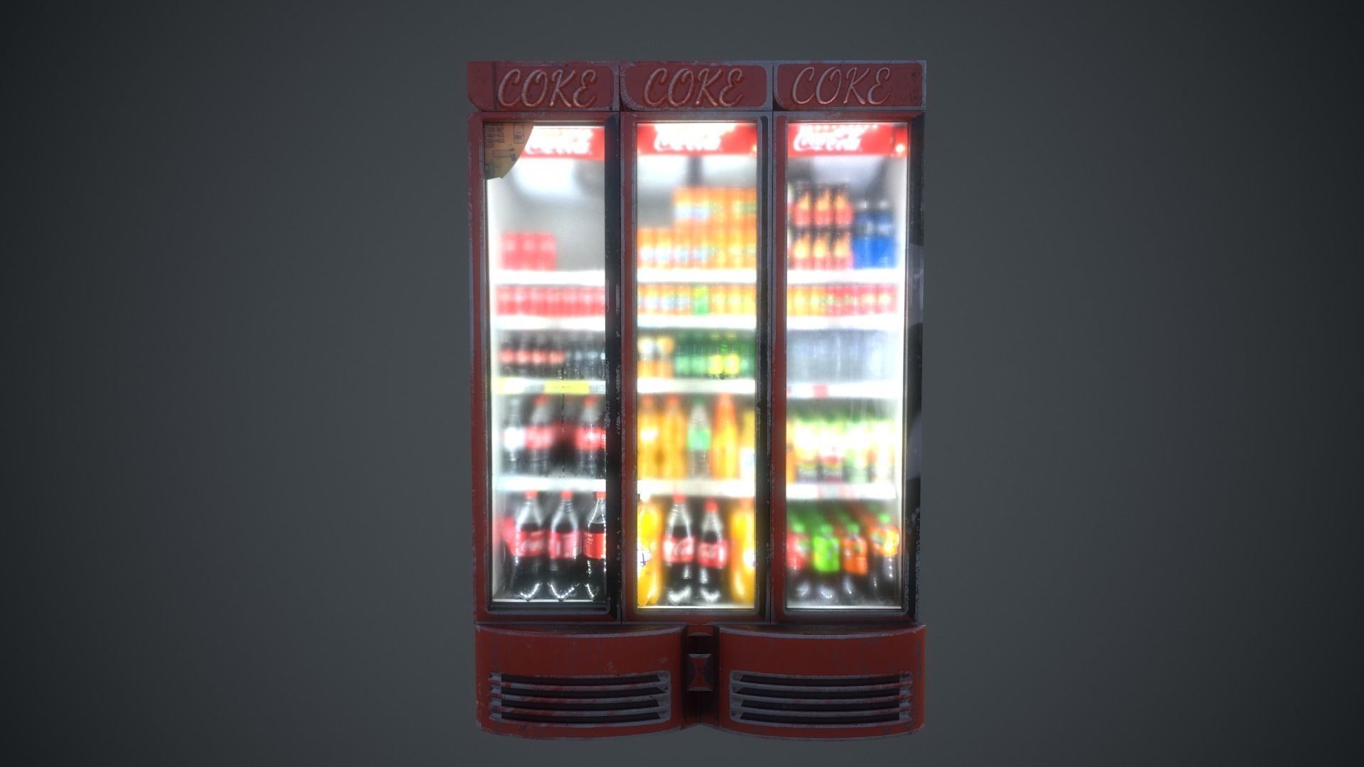 Cola Vending Machine Low-poly 3D model_3