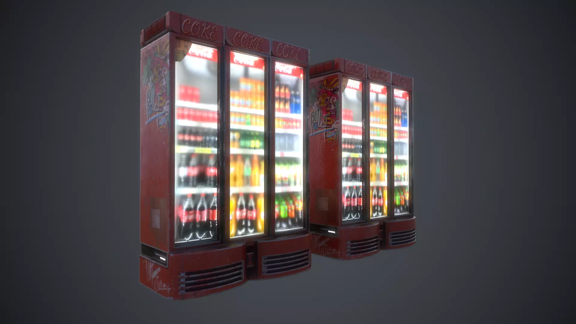 Cola Vending Machine Low-poly 3D model_0