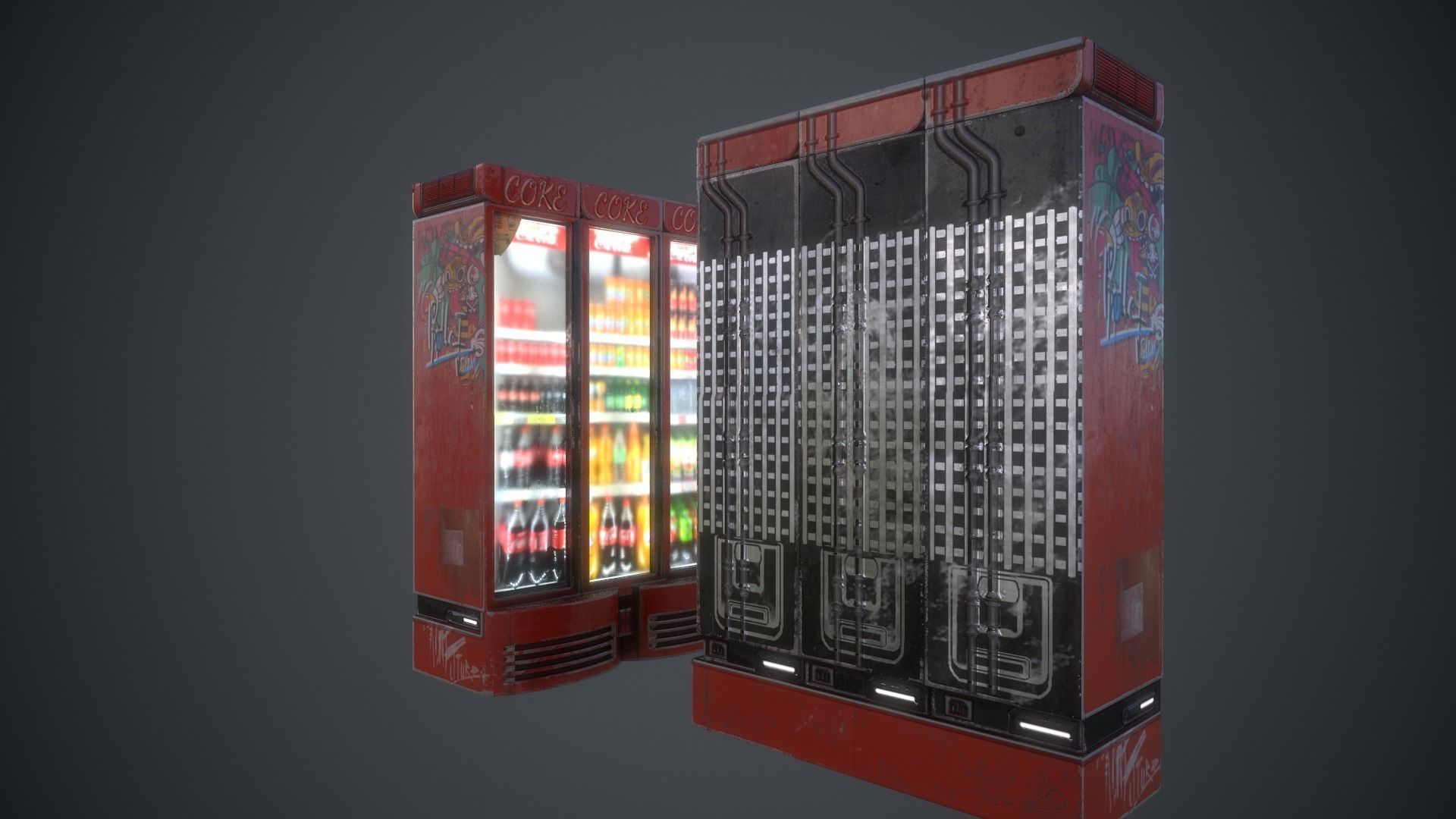 Cola Vending Machine Low-poly 3D model_2