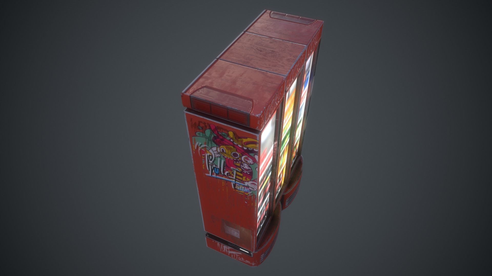 Cola Vending Machine Low-poly 3D model_10