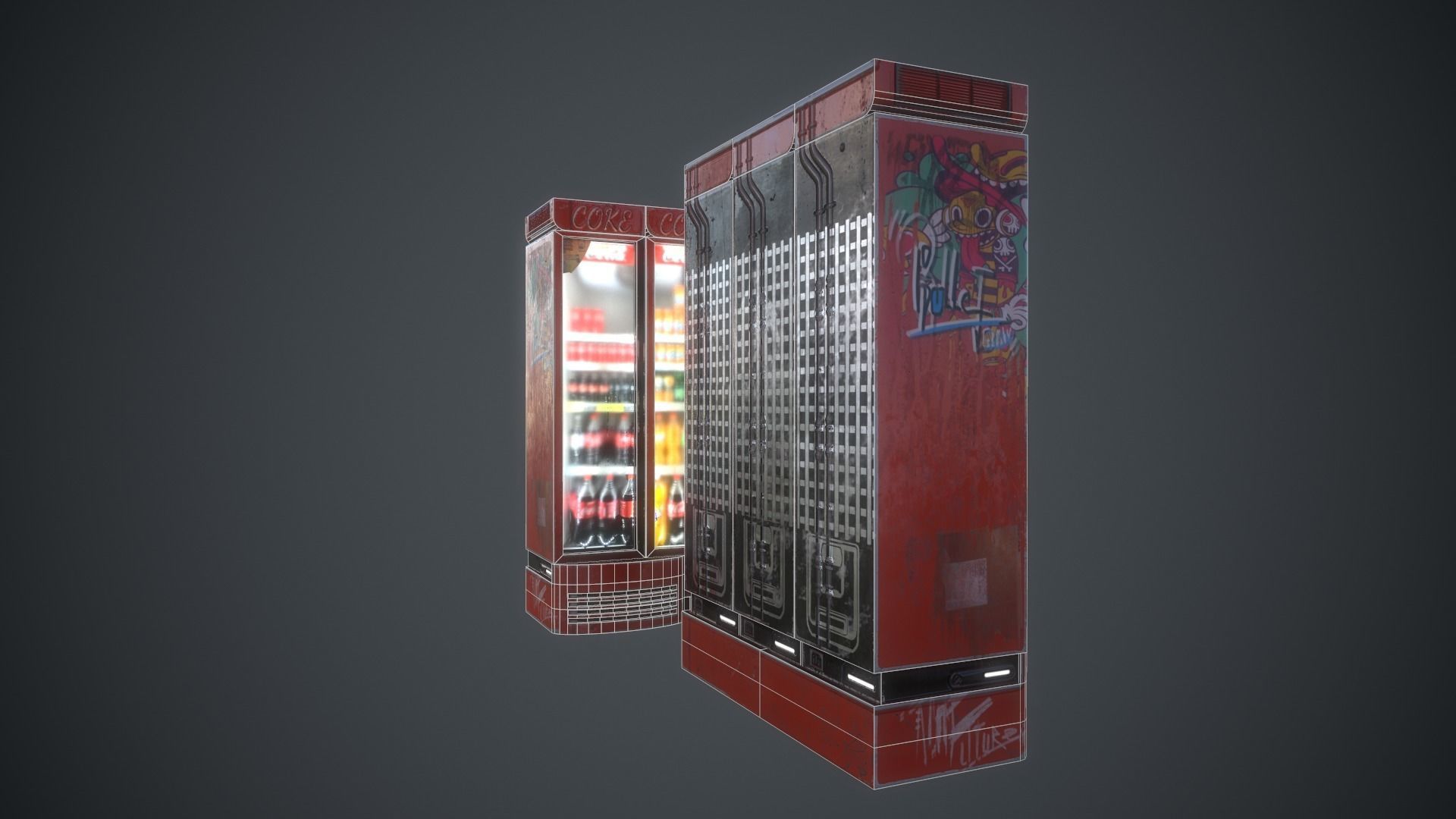 Cola Vending Machine Low-poly 3D model_20
