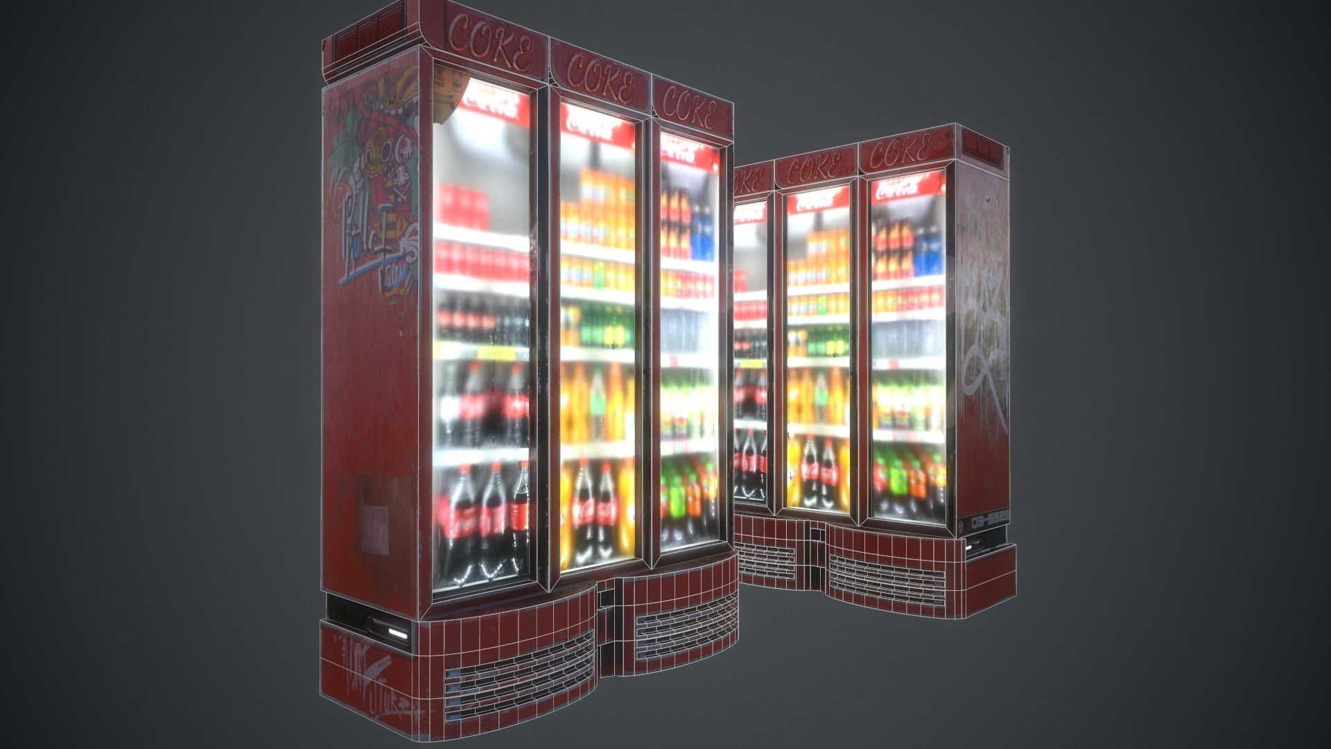 Cola Vending Machine Low-poly 3D model_19