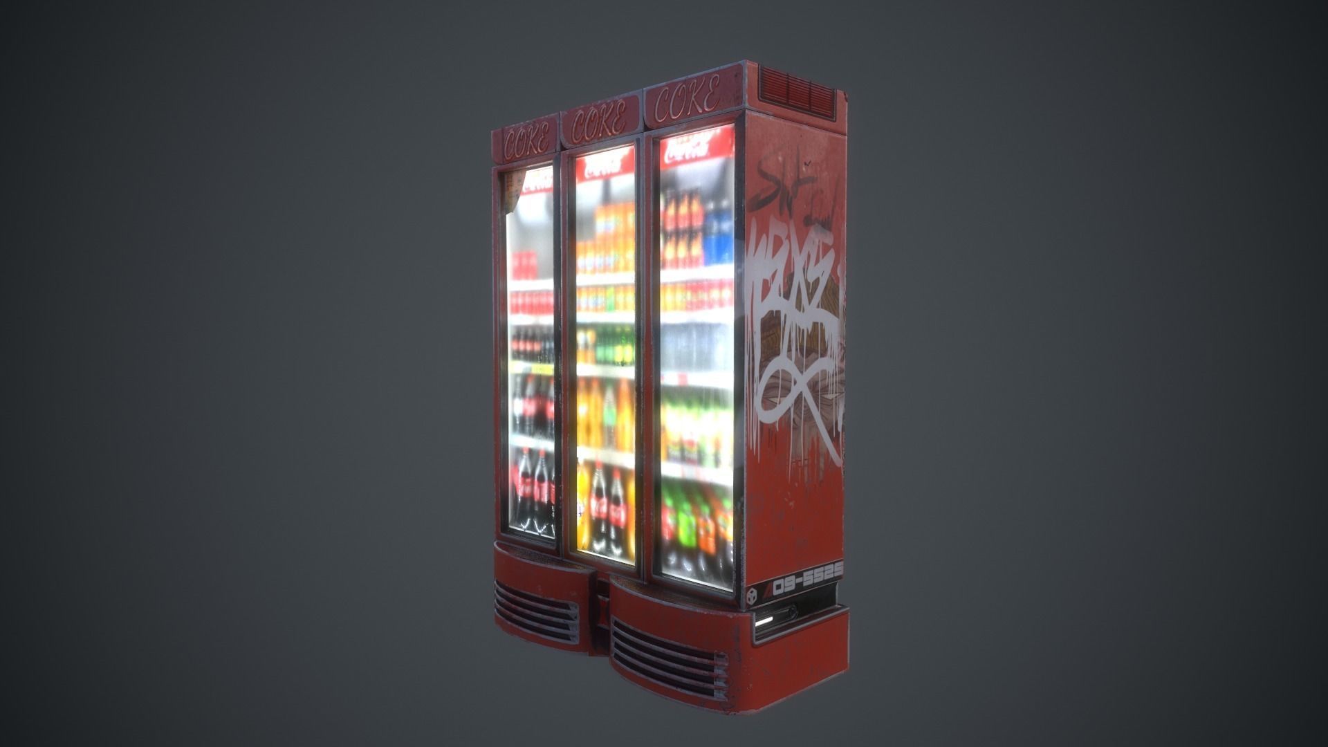 Cola Vending Machine Low-poly 3D model_9