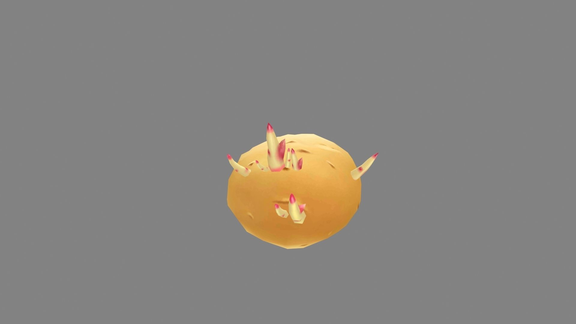 Cartoon sprouted potato Low-poly 3D model_3