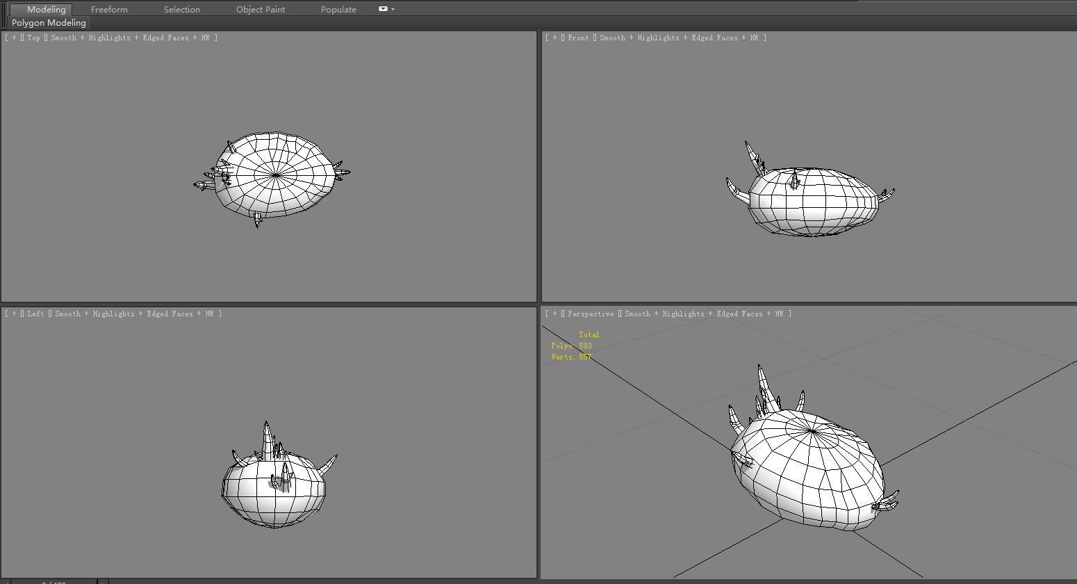 Cartoon sprouted potato Low-poly 3D model_6
